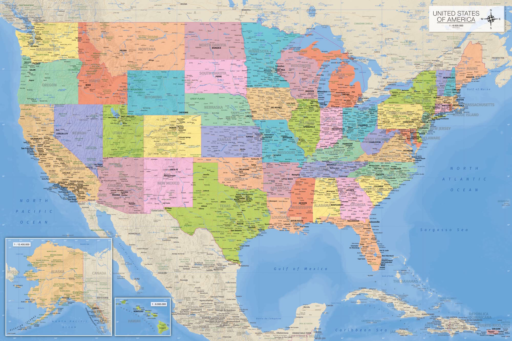empireposter Landkarten - Poster - Map of the USA