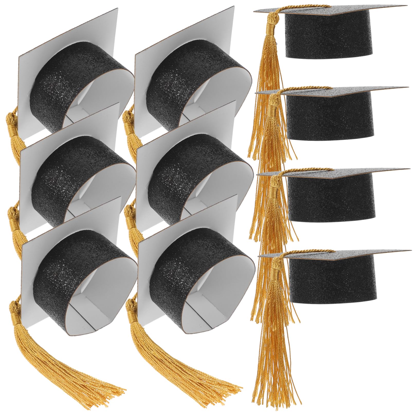 40piezas Mini Gorras De Graduación Decorativas para Copas De Vino Tapa De Copas De Diseño Divertido para Celebraciones De Graduación y Fiestas