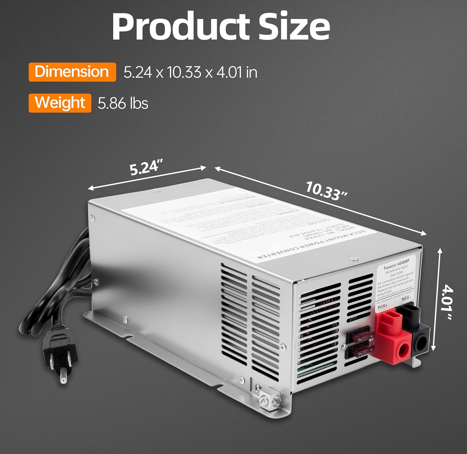 𝐔𝐩𝐠𝐫𝐚𝐝𝐞 WF-9865-AD 65 Amp RV Power Converter Charger, Replace for RV Camper WF-9800 Series, WF-9865, WF-9865-AD, for Lead-Acid/Lithium Battery Three-Stage Charge Rv Converter 65 Amp