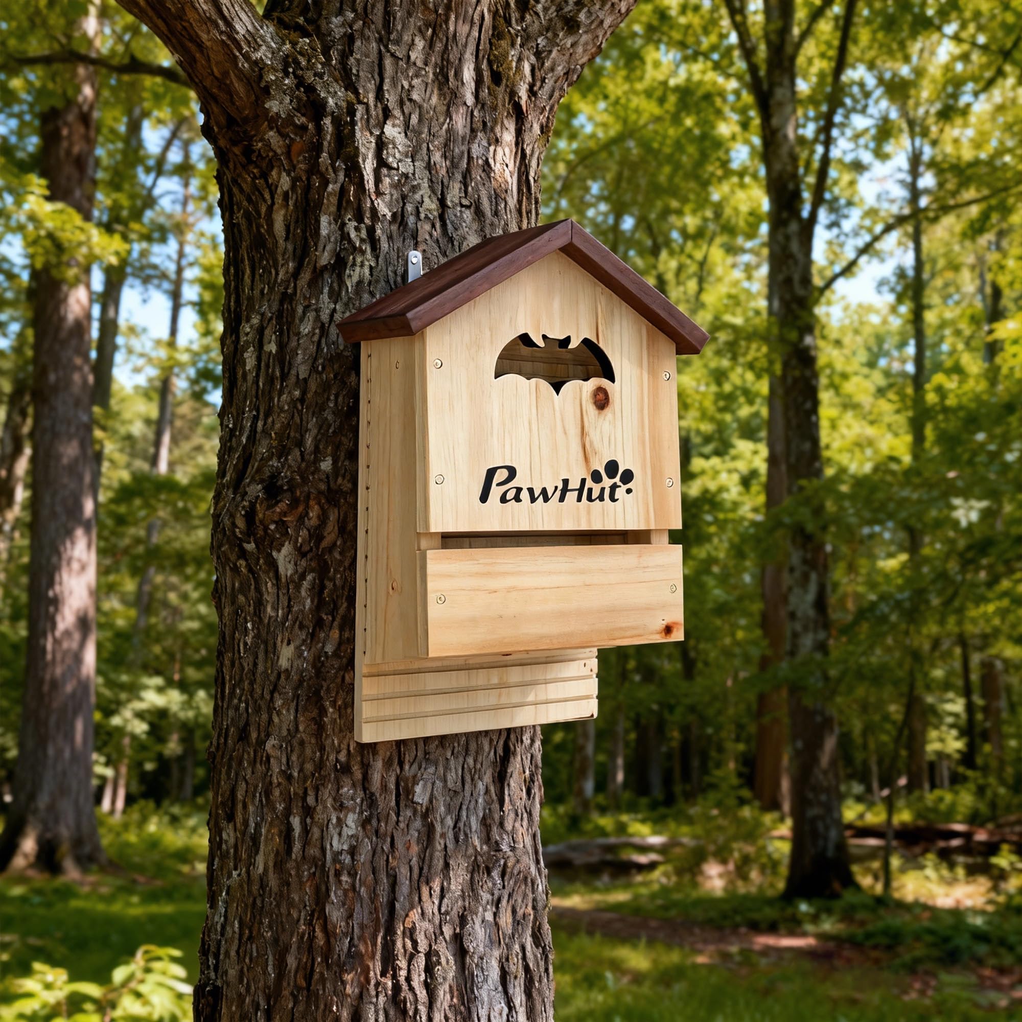 PawHut Fledermauskasten 3er Set aus Tannenholz Fledermaushaus Nistkasten für Fledermäuse zum Aufhängen für Gärten, Obstplantagen, Bauernhöfe 21,5 x 11,5 x 34 cm