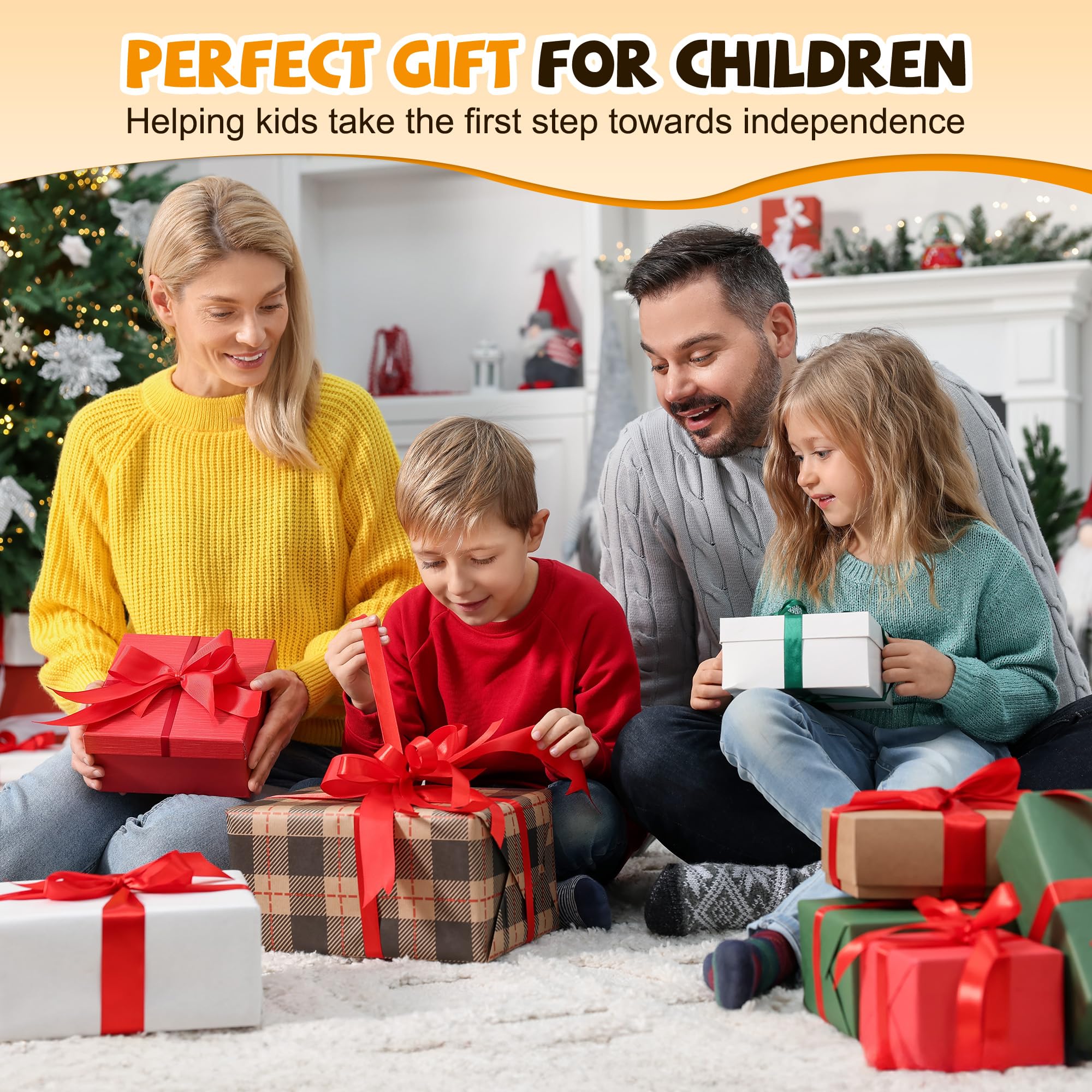2-stufiger Holzhocker für Kleinkinder, 2 Stück, mit rutschfester Oberfläche und Pads, Griffe für Badezimmer, Küche, Schlafzimmer, Toilette, Töpfchentraining