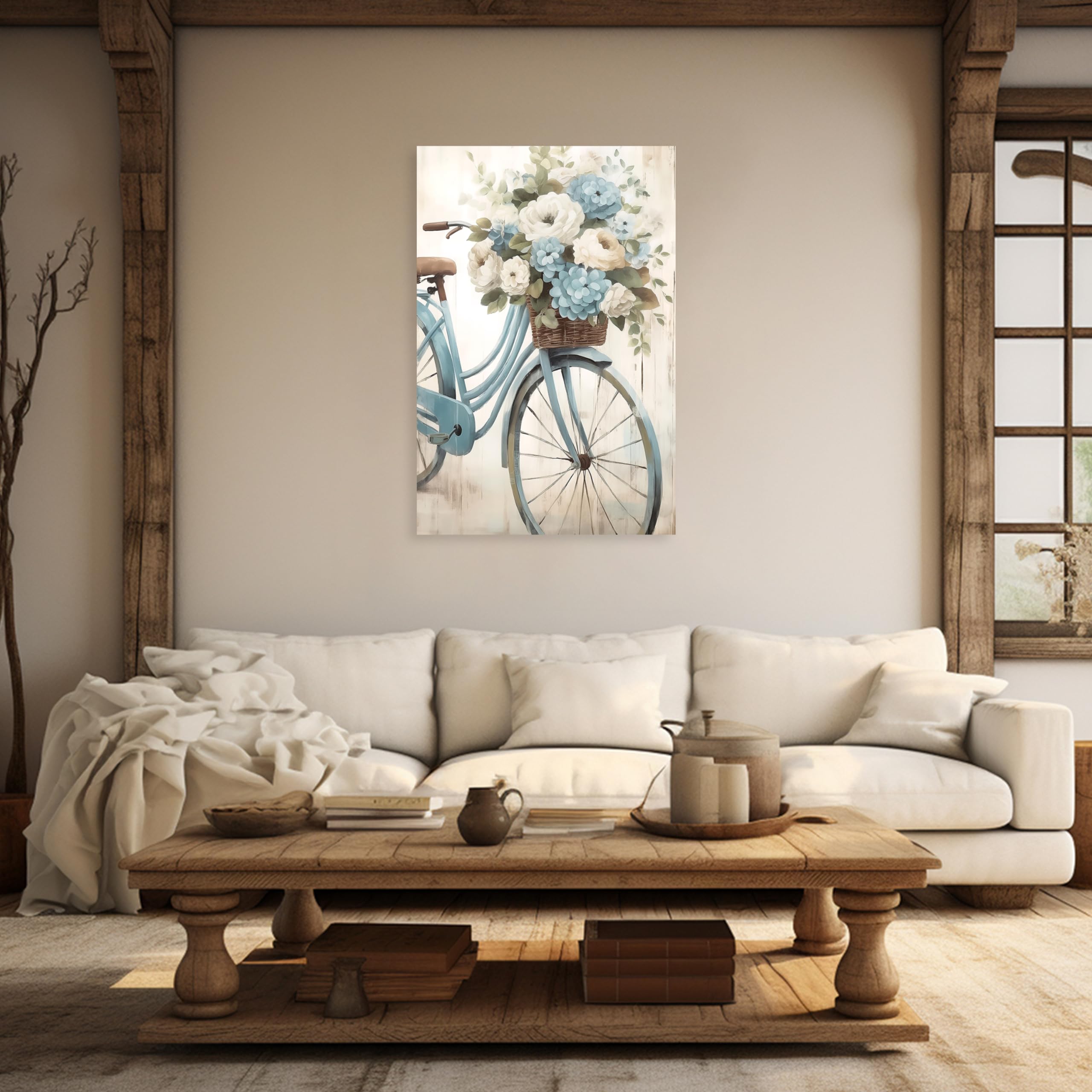 Amazon.com: ARTZGX Bicycle Canvas Wall Art Bike and Flower Picture