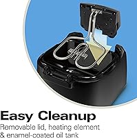 Vista 6 de Hamilton Beach - Freidora eléctrica profunda de toque frío con cesta y tapa, capacidad de aceite de 2 litros / 8 tazas, temperatura ajustable, 1500