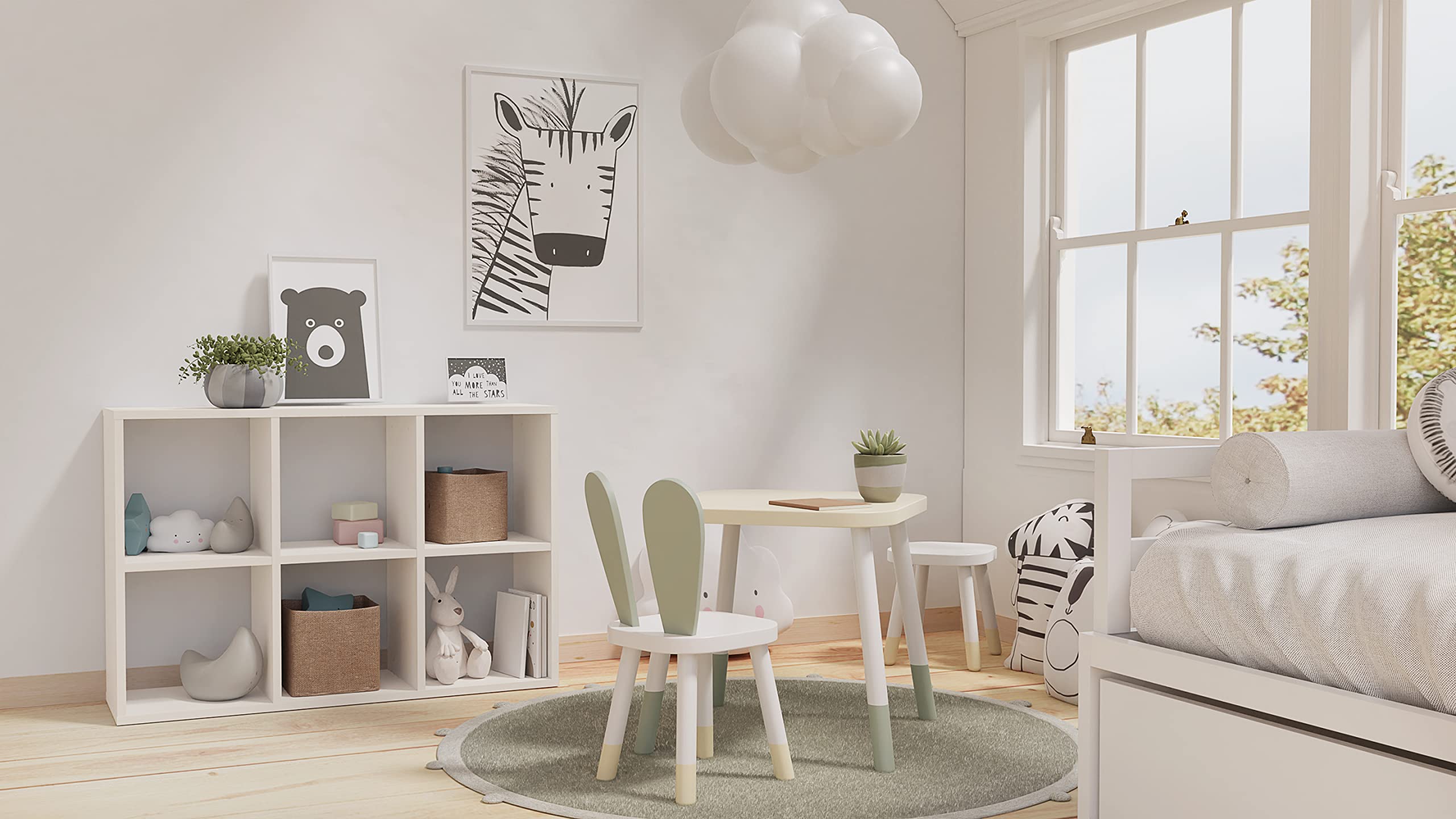 KLX Würfelregal Weiß 2x3 – Regal Würfel with 6 Fächern - Raumteiler Regal 100 x 67.4 cm - Bücherregal für Wohnzimmer und Büro