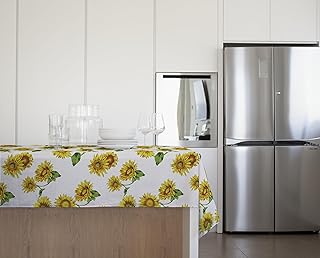 GEMITEX Traditionelle Tischdecke, Plüsch, gewachst, wasserdicht und schmutzabweisend, Dekor 4130 Sonnenblumen, ideal für quadratische und runde Tische für 4 Personen, 140 x 140 cm, hergestellt in