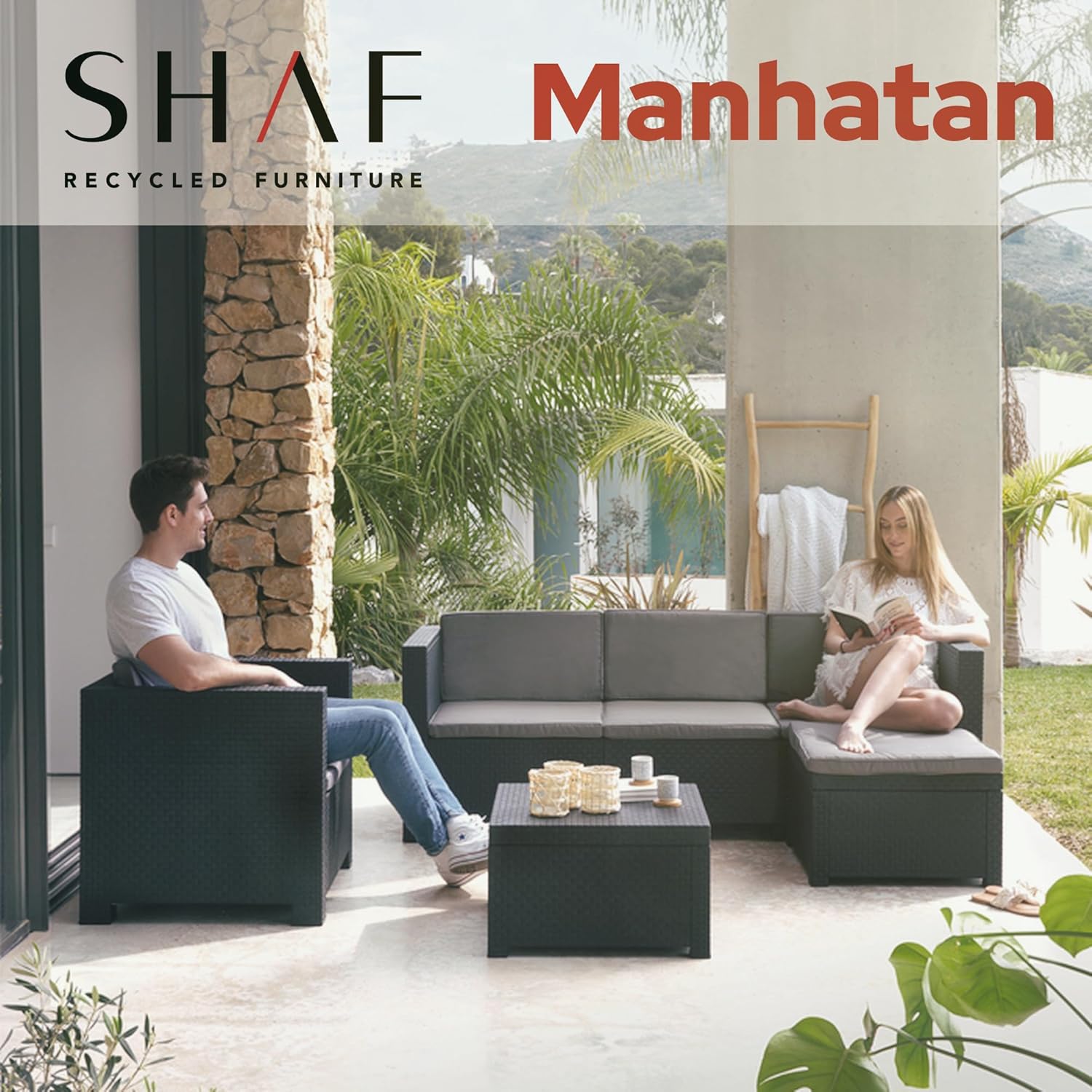 Detalle del conjunto de muebles jardín desmontado