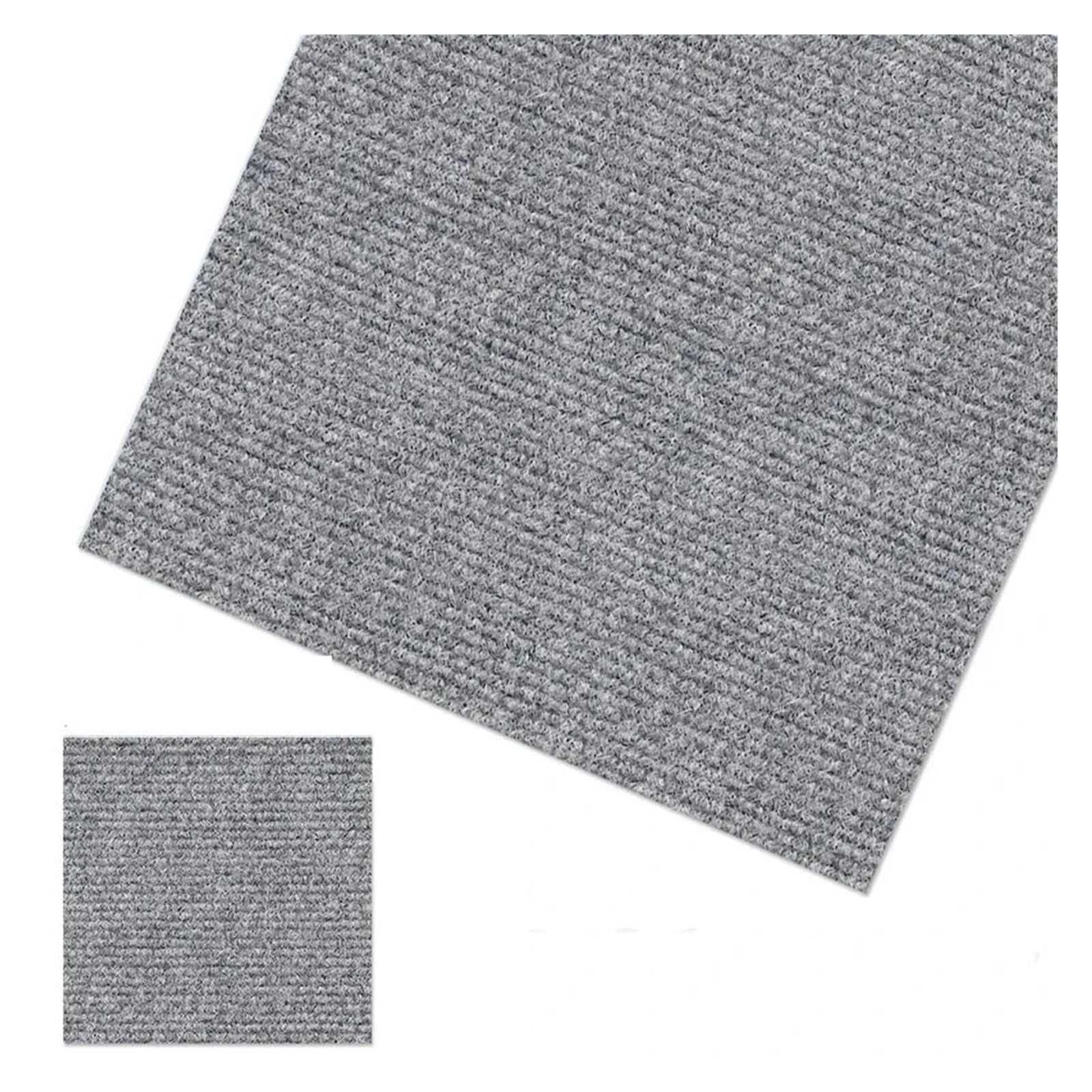 Teppichfliesen Selbstklebende Teppichbodenfliesen Aufkleber Quadratische Teppiche Peel and Stick Matte DIY Bodenbelag Küche Esszimmer Schlafzimmer(Grey,50pcs)