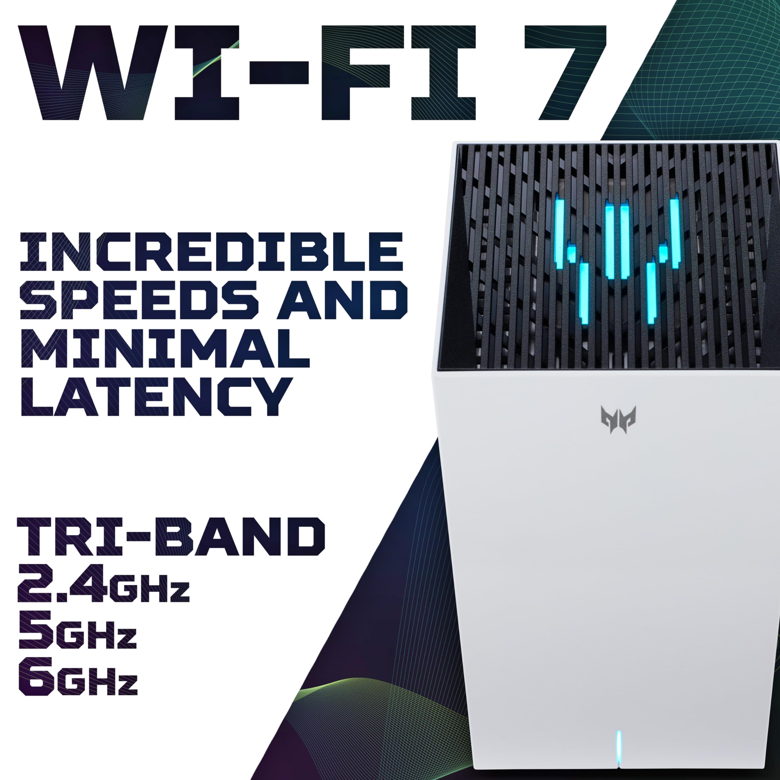 Routeur WiFi Predator Connect T7, WiFi 7, Jusqu'à 5.7Gbps, Latence 1 ms, Compatible Intel® Killer™ Prioritization Engine, Système Mesh