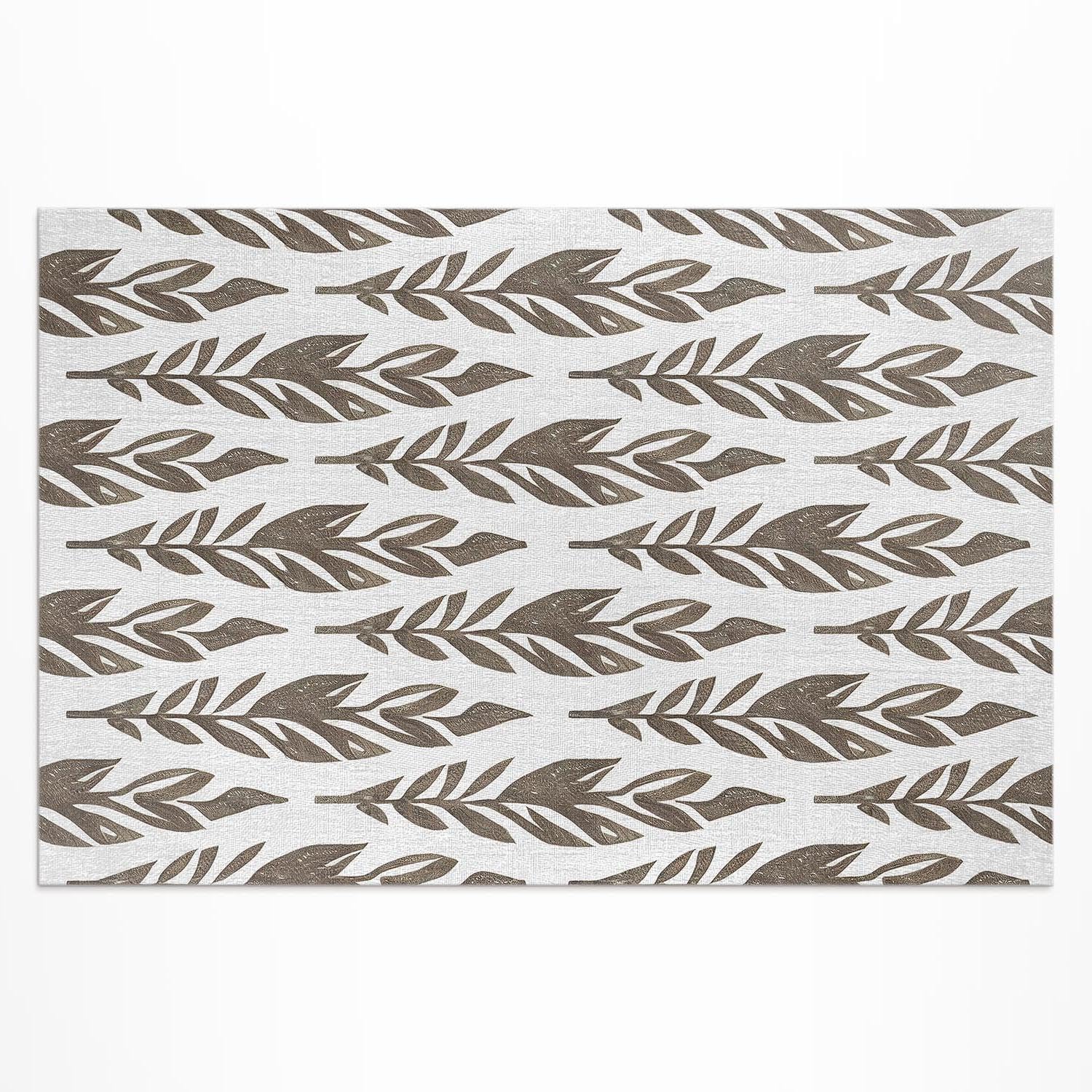 Tapis en vinyle 80x120 cm imperméable rectangulaire extérieur à motif feuilles peintes
