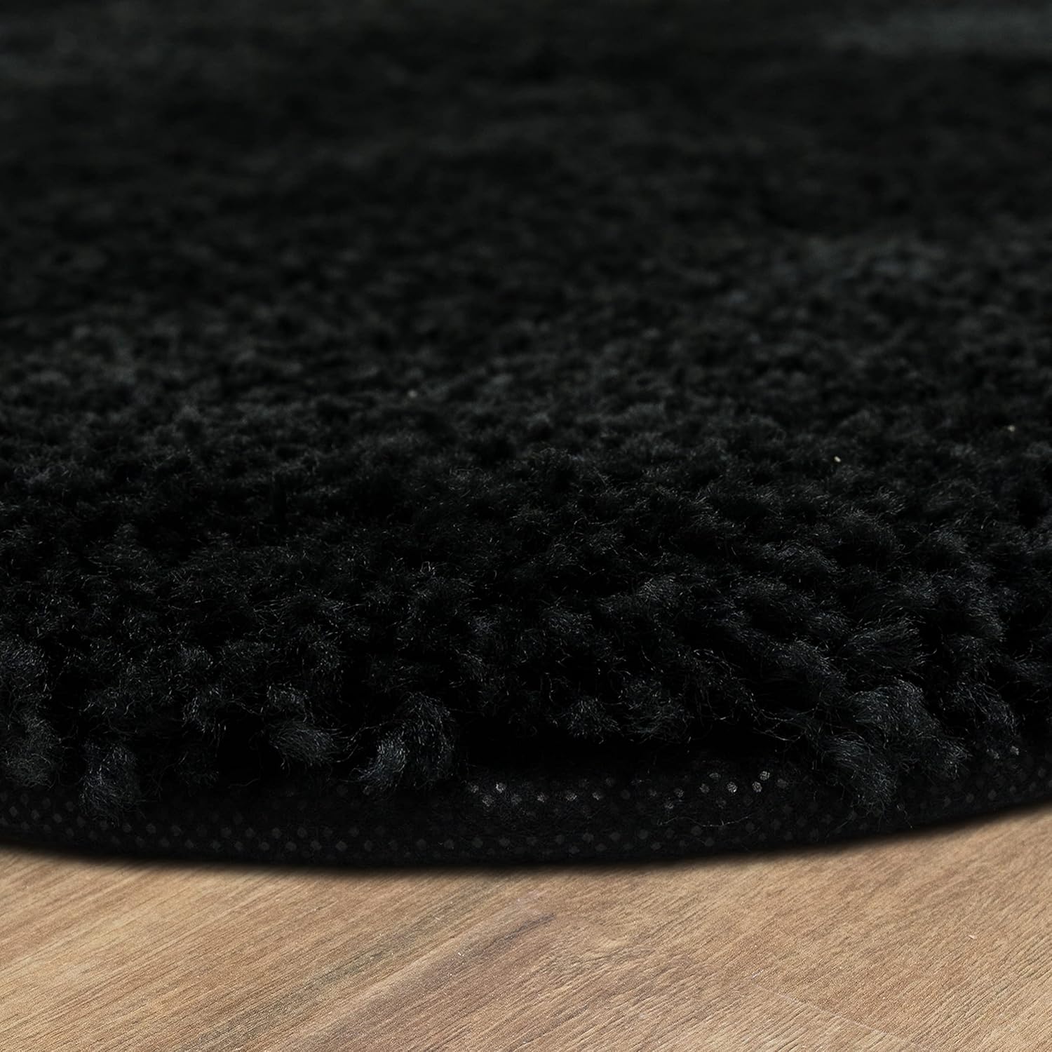 Onyx Black Plush Machine Washable Bath Mat