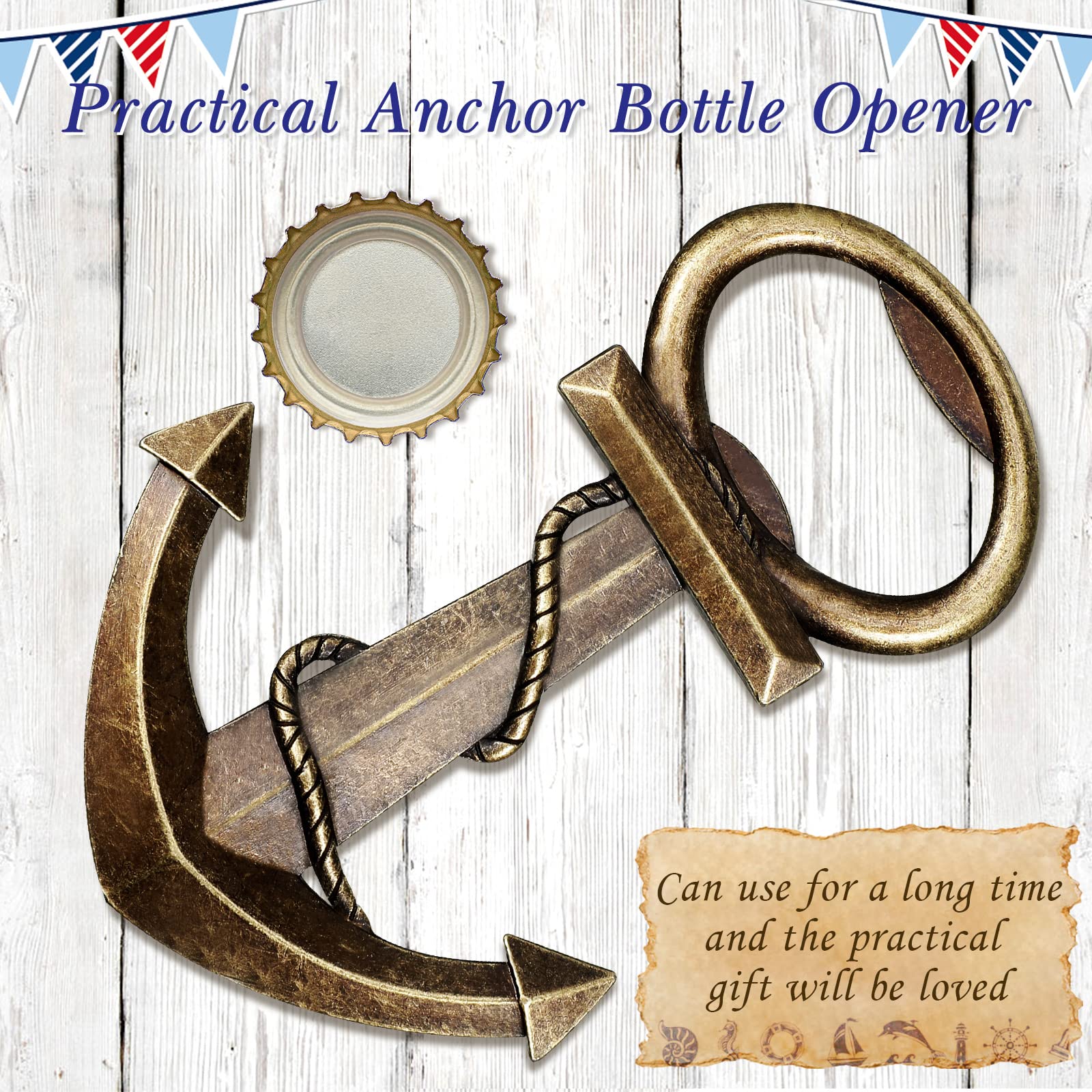 Apribottiglie con ancora, 50 pezzi, a tema nautico, apribottiglie per vino, per compleanno, baby shower, bomboniere, accessori per decorazione per feste di nozze, regali di ritorno per gli ospiti
