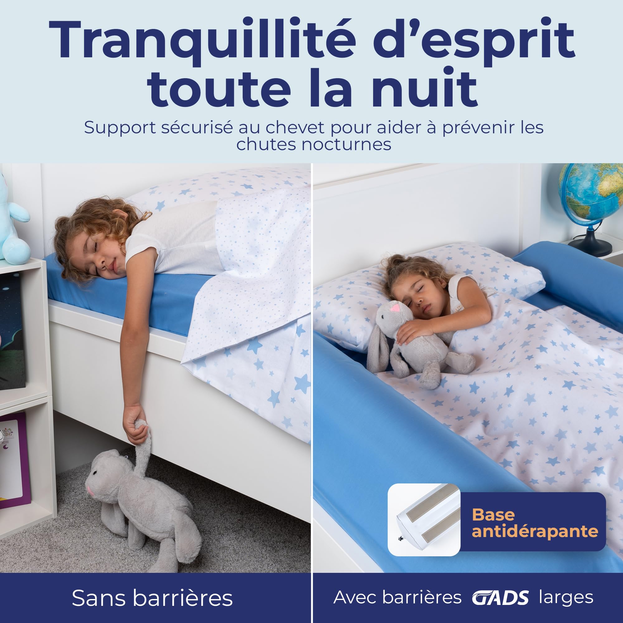 1-Pack de Barrières de Lit Gonflables pour Enfants en Bas Age - Barrières de Voyage Sécurisées - Barrière de Lit pour Enfants - Barrières Gonflables pour Lits Simples, Doubles, Queen et King Size