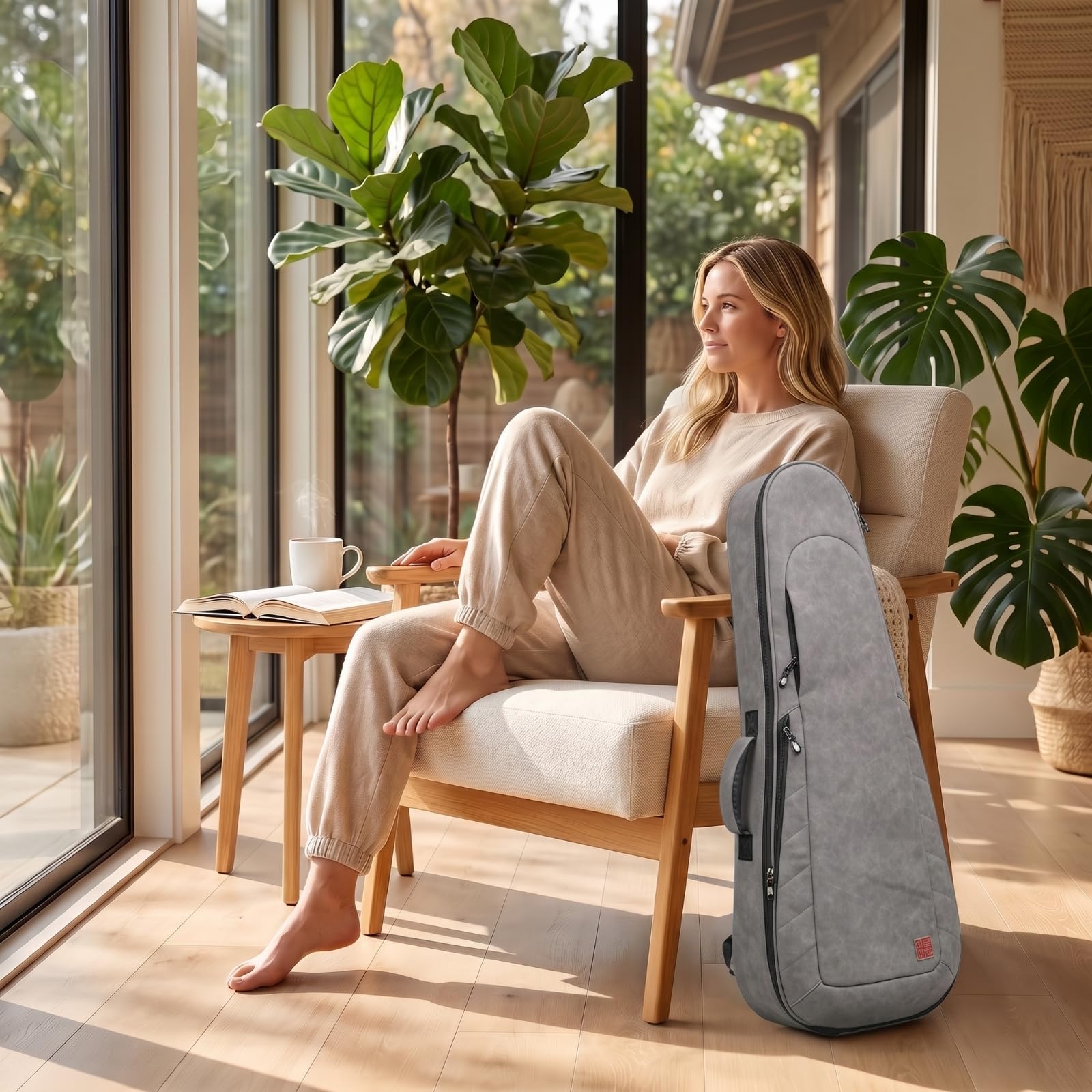 TISHITA Custodia Industriale Borsa Chitarra Elettrica Gig Bag Morbida con Costruzione Imbottita Tasca Frontale Capiente E Manico Comodo Materiale Poliestere, Array, Nero