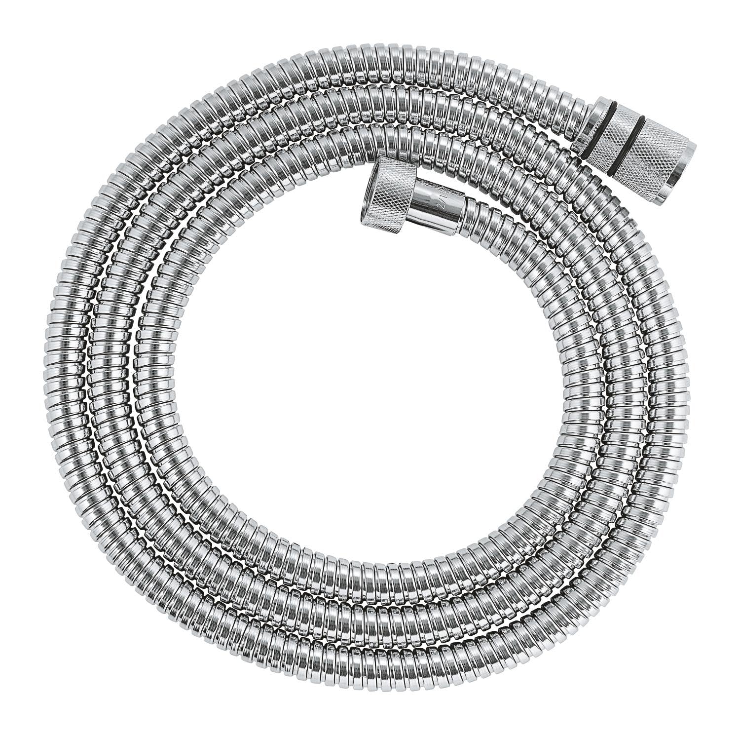 VitalioFlex Metal Long-Life TwistStop - Shower Hose 1.75 m (Tensile Strength 50 kg, Pressure Resistance Up to 16 Bar, Heat Resistance 75°C, Universal Connection G 1/2" x 1/2"), Chrome, 22100000