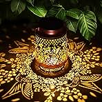 Hummingbird Solar Lanterns Outdoor Waterproof, Garden Decor Birthday Gifts for Women Mom Grandma Sister, Metal Hanging Solar Lights Outside Decorative for Yard Patio Backyard Deck Porch Decorations