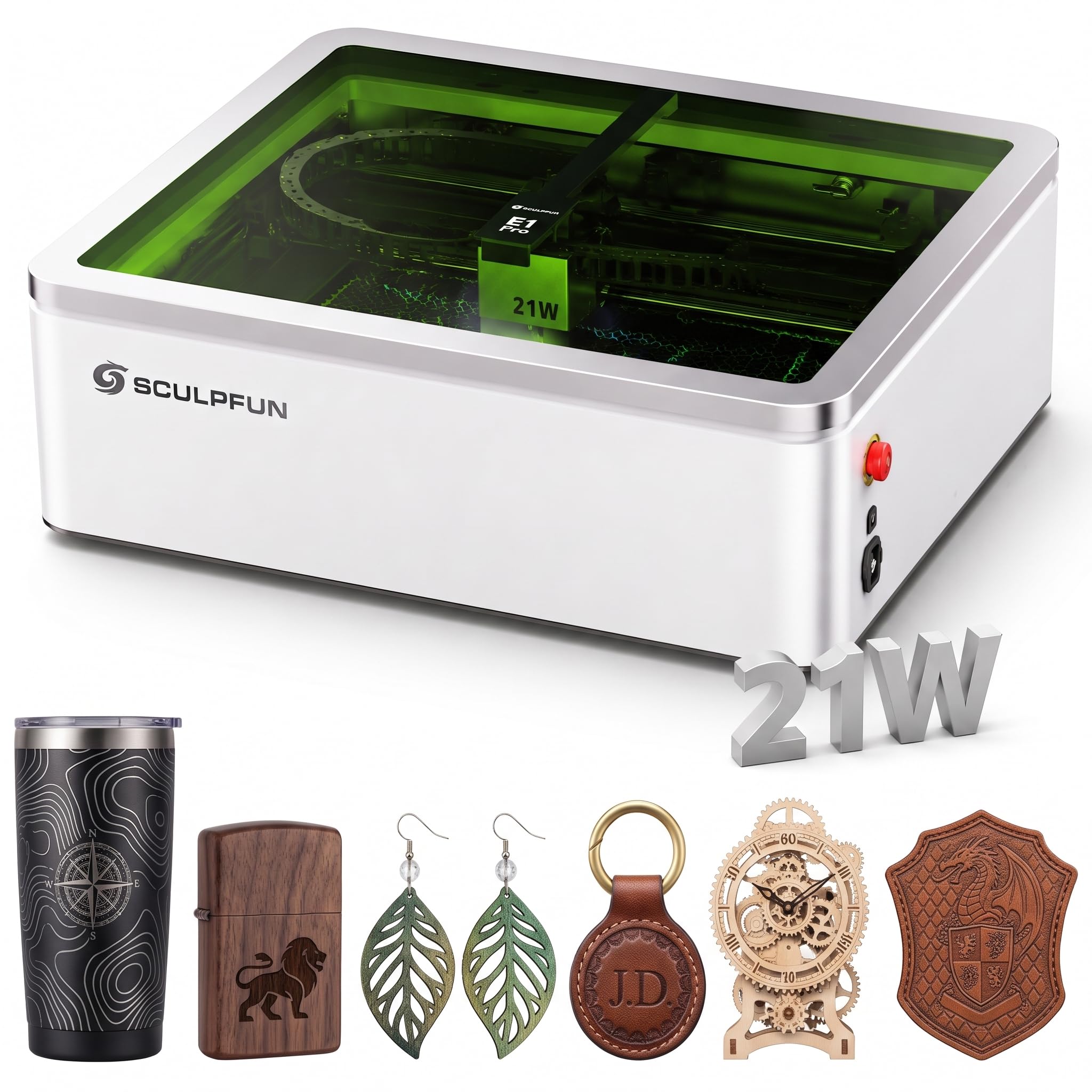 SCULPFUN E1 Pro - Máquina de grabado láser (21 W, clase 1)
