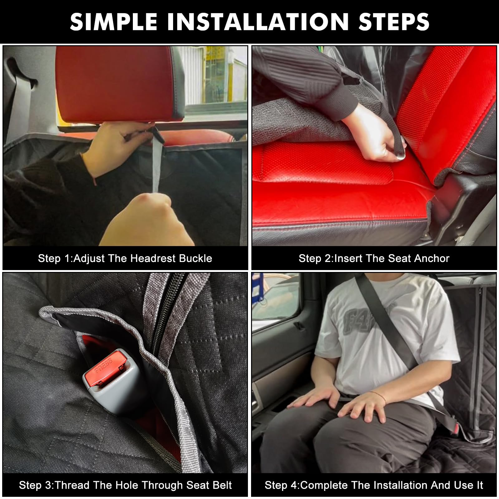 Lusso Gear Kistrba Dog Car Seat Cover Compatible With Full-Size Truck, Ford  F150/250/350 Chevy Silverado Dodge Ram 1500 2500 3500, 600D Oxford Scratch  Proof Nonslip Pickup Waterproof Pet Rear Bench Seat Cover