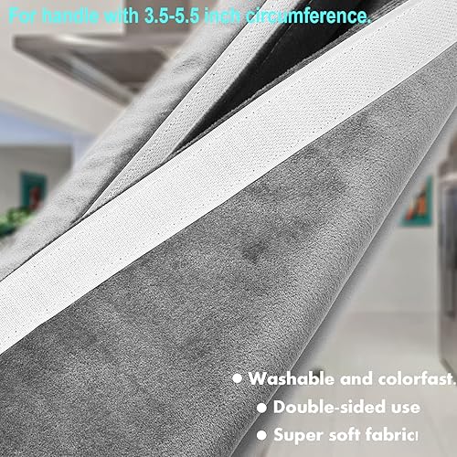 Miniatura 6 de Volecy Juego de 5 fundas para manija de puerta de refrigerador, decoración de tela lavable, mantiene el electrodoméstico limpio para nevera,