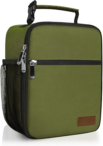 Deosk Lonchera reutilizable pequeña para hombres lonchera portátil aislada para adultos adecuada para la escuela trabajo picnic camuflaje azul