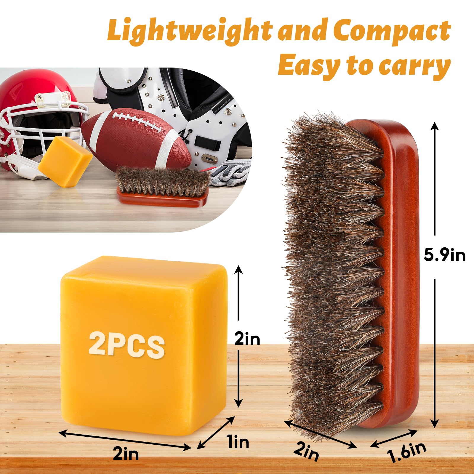 UCandy Football Prep Kit, Brush and Wax Kit for Leather Football Conditioning Kit Football Mud Kit for Training Game Footballs Accessories for Youth Adult Football Lover