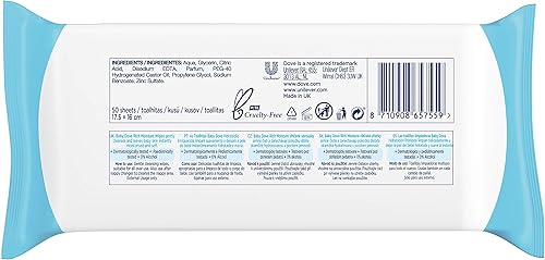 Miniatura 3 de Dove - Toallitas húmedas para bebé, 50 unidades (paquete de 6)