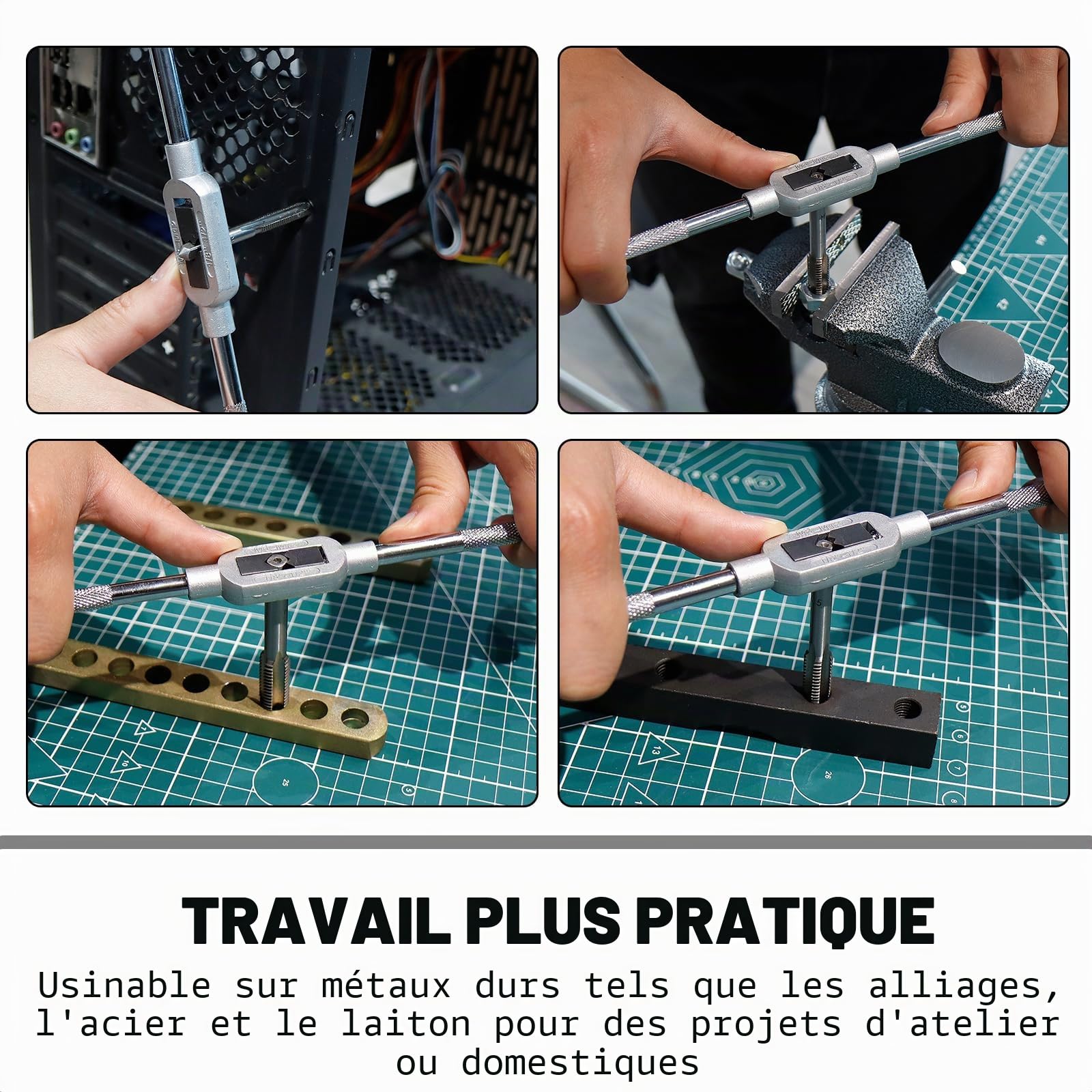 CCLIFE Coffret de Tarauds et Filières,32 pièces Kit de Filetage M3-M12 pour la Création et la Réparation de Filetage Taraudage et Filetage | Taraud et filière, avec taraud