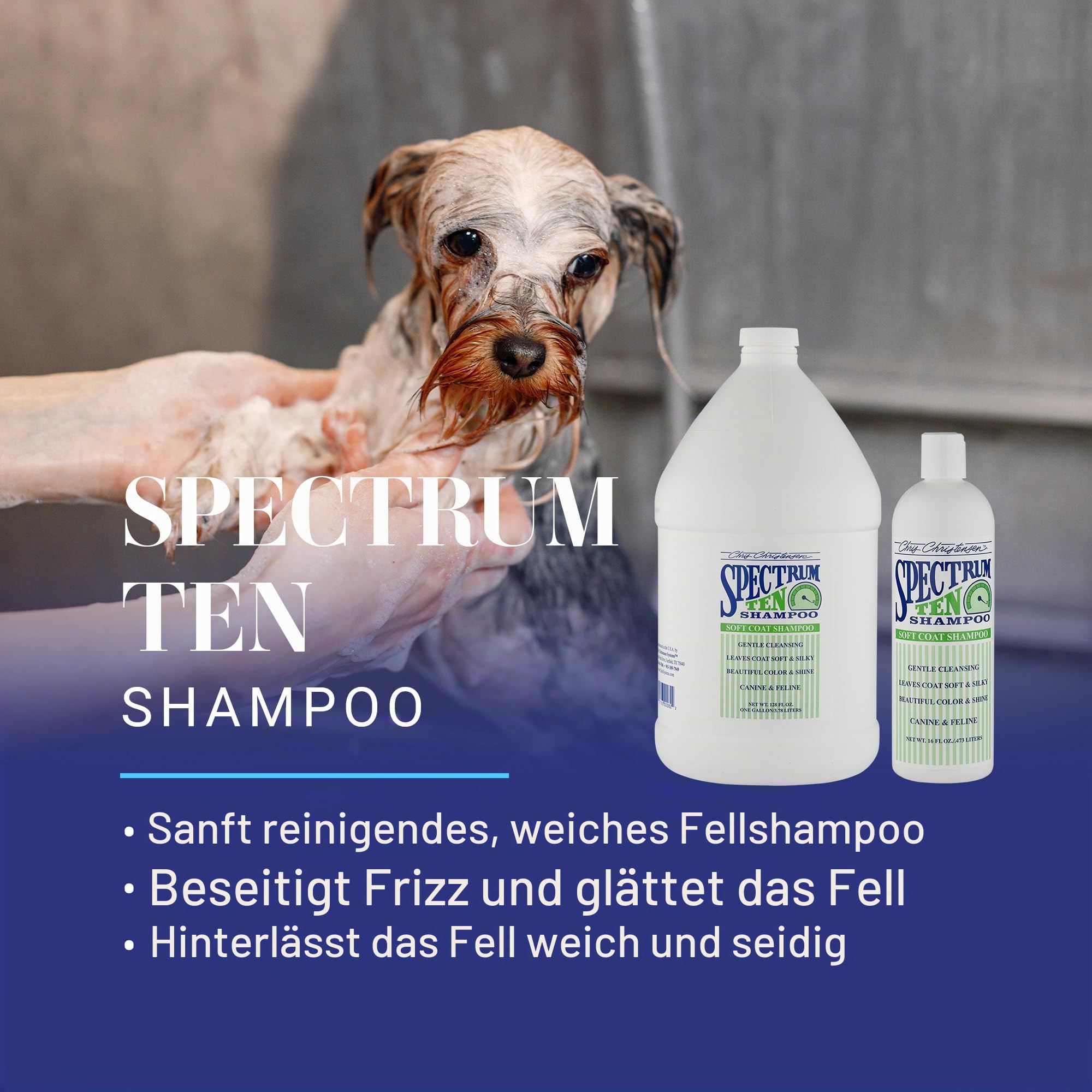 Chris Christensen Spectrum Ten Soft & Smooth Coat - Professioneller Hundepflege-Conditioner für weiches und geschmeidiges Fell - Tiefenwirksame Pflege und großzügige Vorratsgröße, 3,8 l