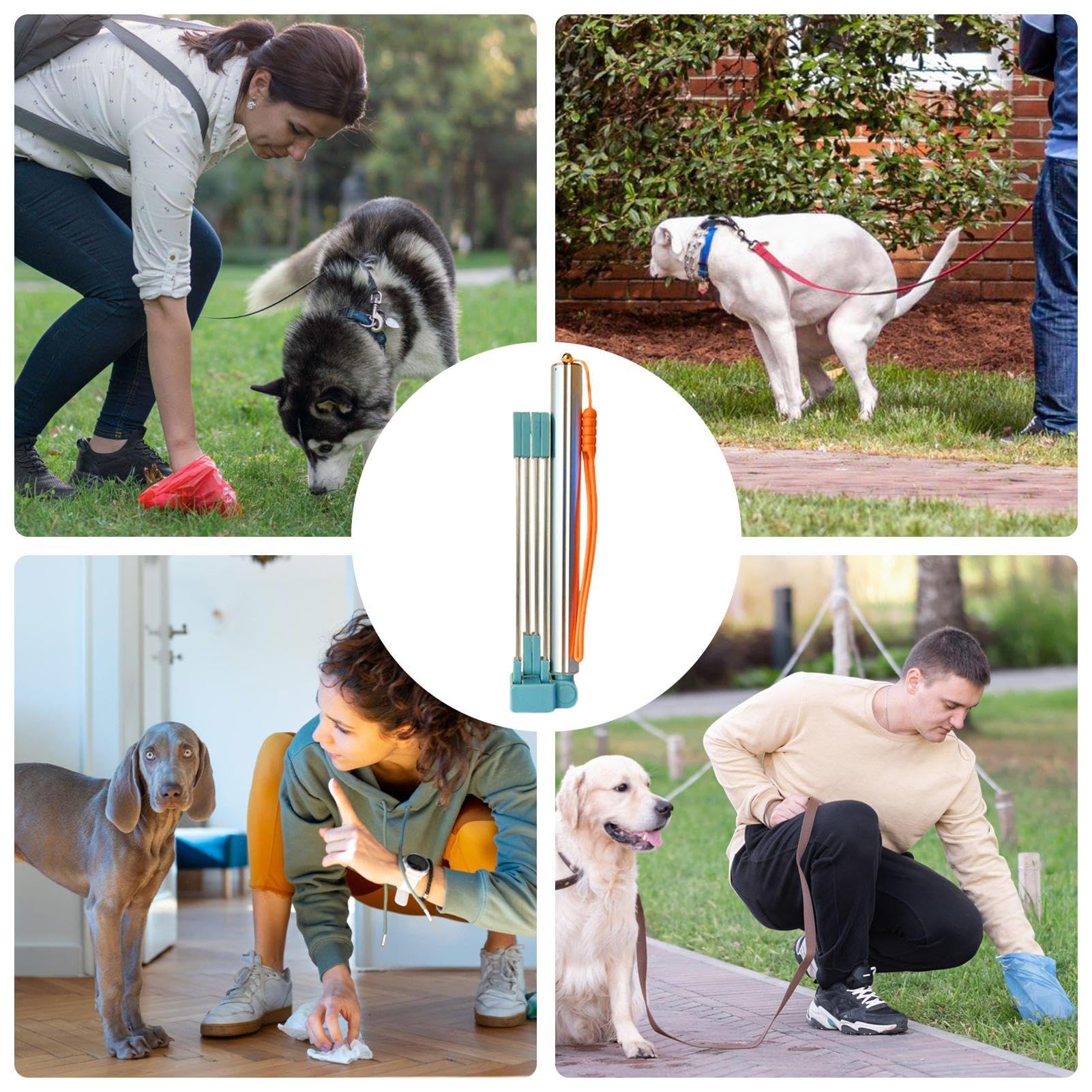 Hundekotfänger – Urinsammler für Hunde und Katzen, tragbarer Hundekotpicker, faltbarer Hunde-Urinstab, Teleskop-Kotschaufel aus Aluminiumlegierung, hält Hände und Schaufel sauber für Hunde
