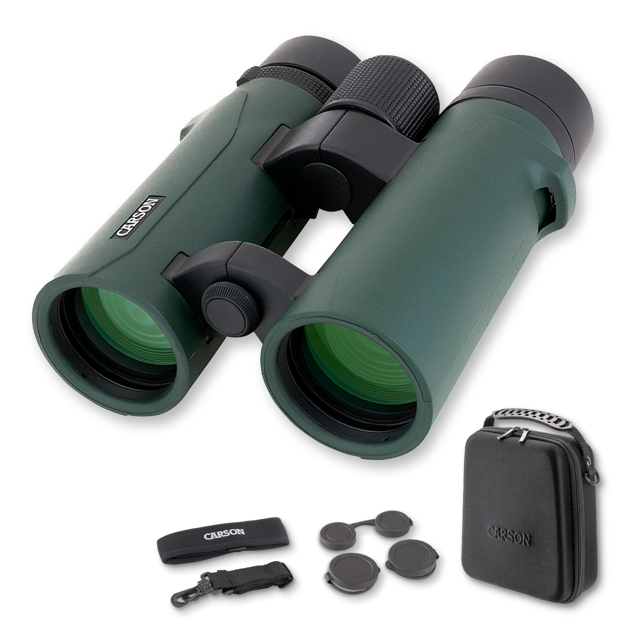 CarsonRD Series 8x26mm Open-Bridge Waterproof Compact Binoculars (RD-826), Green