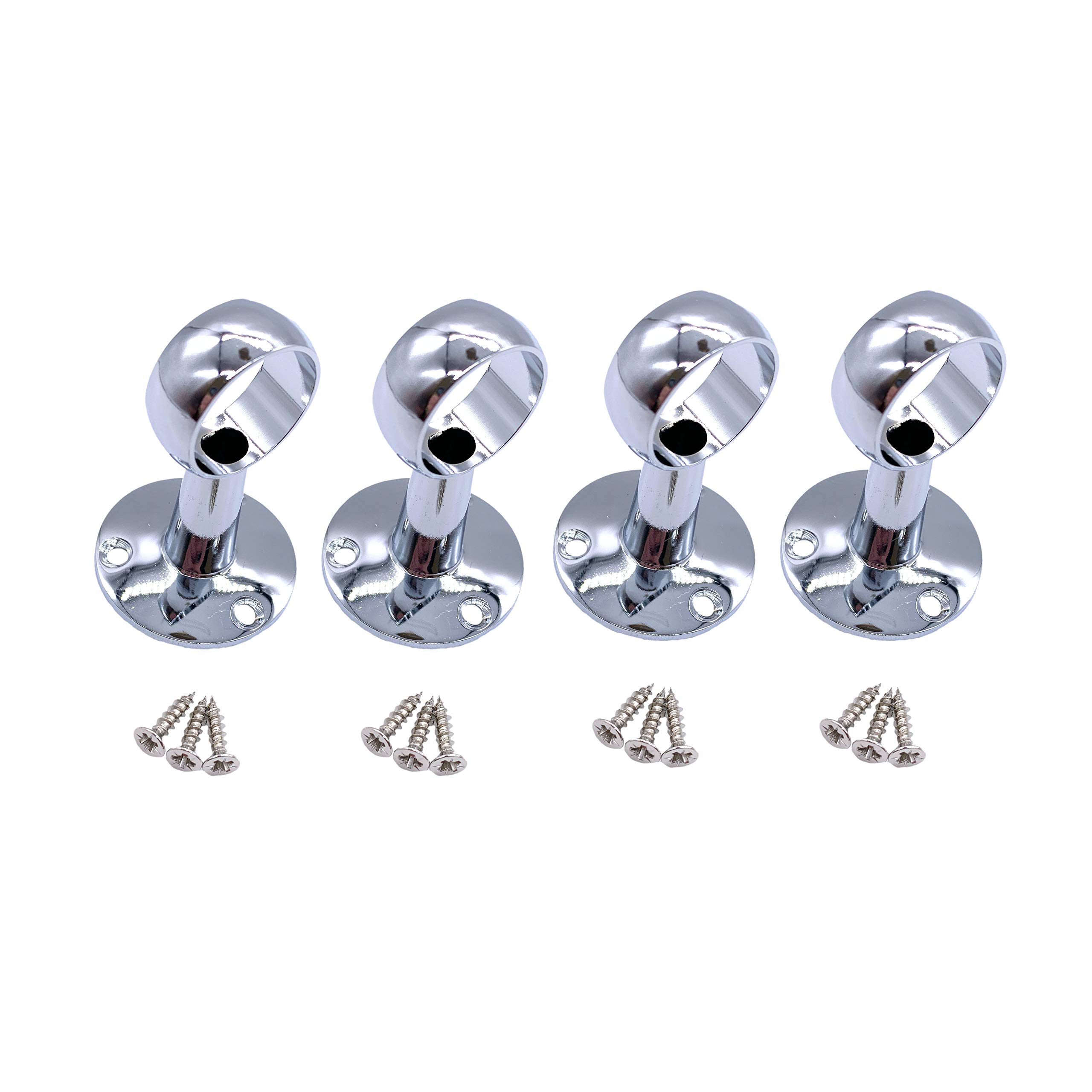 Eai Silver Wardrobe Rail Drop Centre Bracket Suit 25Mm Diameter Rail Polished Chrome - Pack Of 4