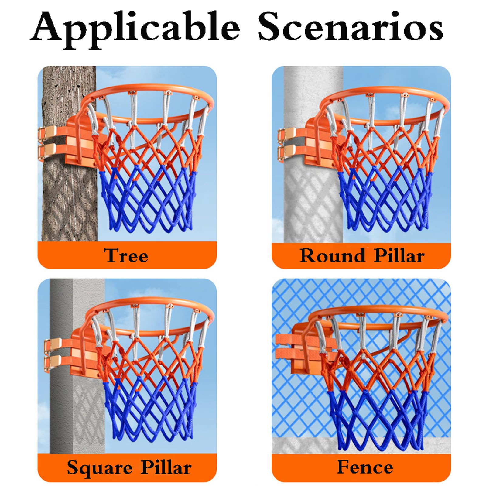Canestro da Basket a Parete per Uso Interno ed Esterno, Include Rete, Perfetto per casa, Giardino, Garage, Allenamento per Bambini e Adulti.