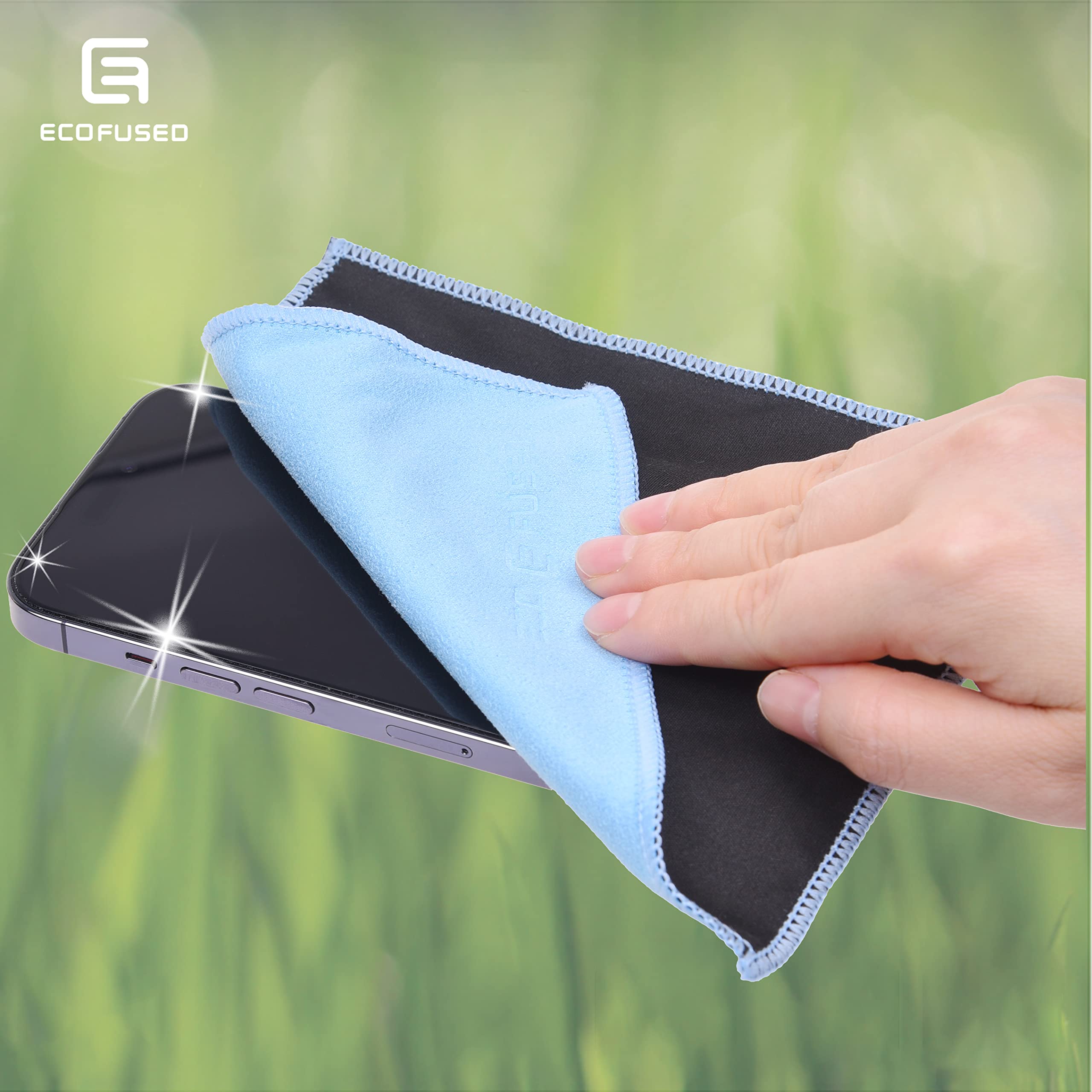 Microfiber Cleaning Cloths - 10 Pack - 6.6 x 6.2" - Double-sided Cleaning Cloths - Microfiber and Suede Cloth for Smartphones, LCD TV, Tablets, Laptop Screens, Camera Lenses and Other Surfaces view 7