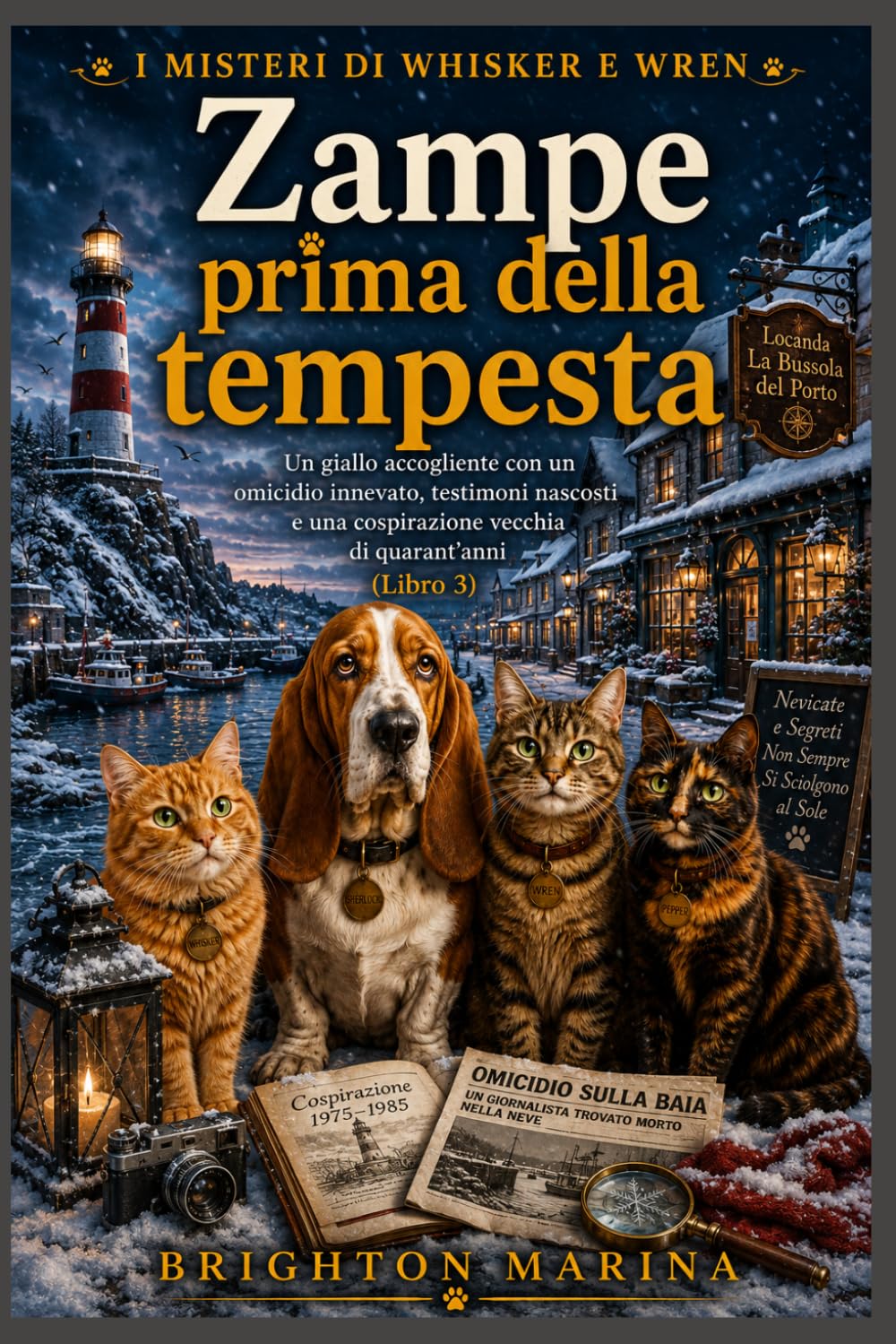 Zampe prima della tempesta: Un giallo accogliente con un omicidio innevato, testimoni nascosti e una cospirazione vecchia di quarant'anni (Libro 3) (I misteri di Whisker e Wren)