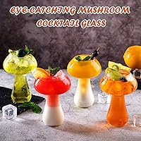 Vista 6 de WHJY Vasos de vidrio de setas, copas creativas para cócteles, copas de hongos, copa de vino, copa de copa de vidrio, vasos de Martini divertidos