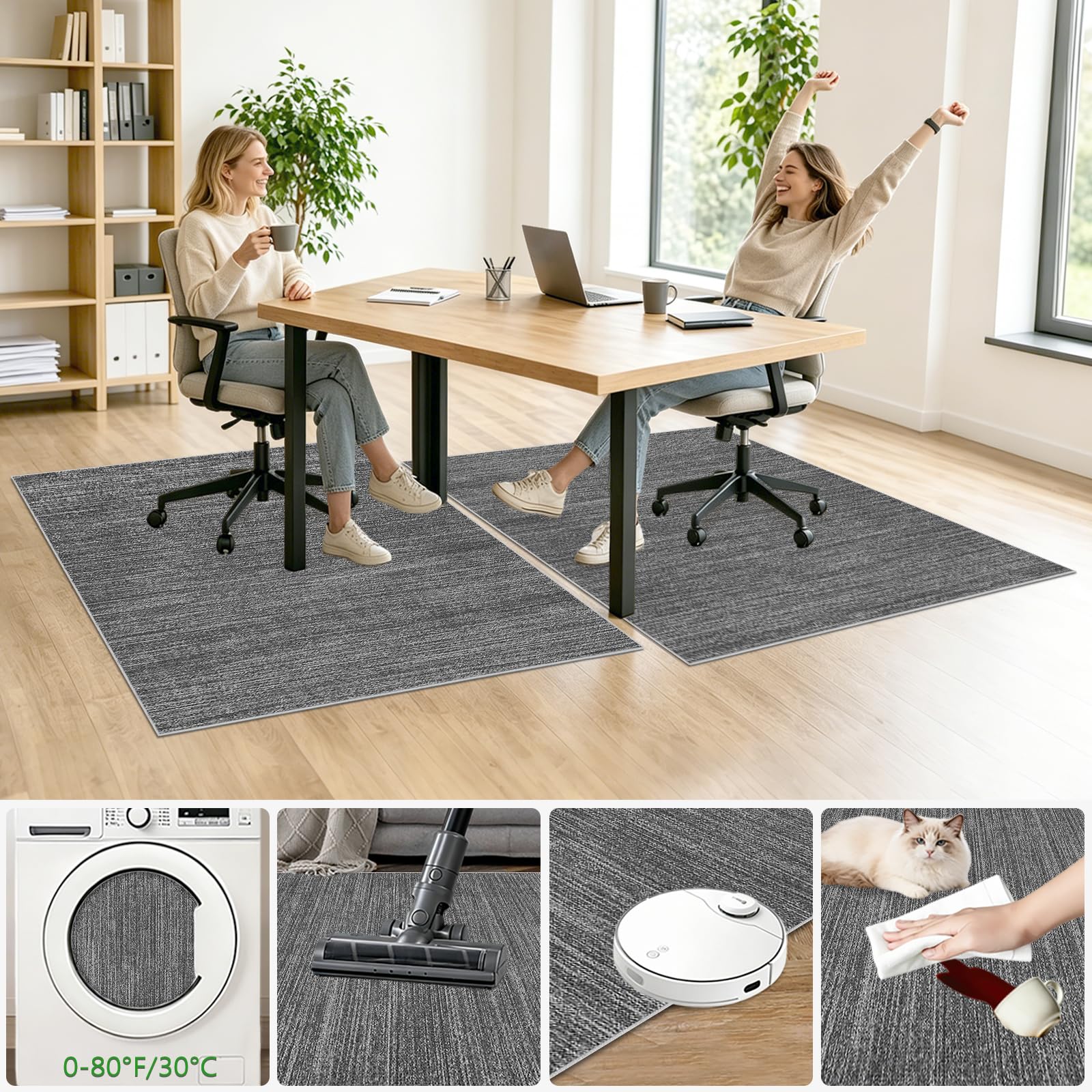 Protector Suelo Silla Ruedas Alfombra Silla Ruedas Alfombra Silla Gaming Protector Suelo Protector Suelo Silla Suelo Duro Alfombrilla Protectora para Suelo Alfombrilla Muebles Gris 100x130cm