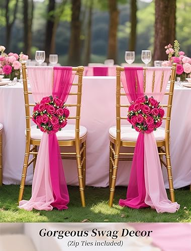 Miniatura 113 de BLOSMON Centros de mesa de flores para mesas de boda: 10 piezas de rosas artificiales rojas carmesí decoración de bolas - 9.5 pulgadas de seda falsa