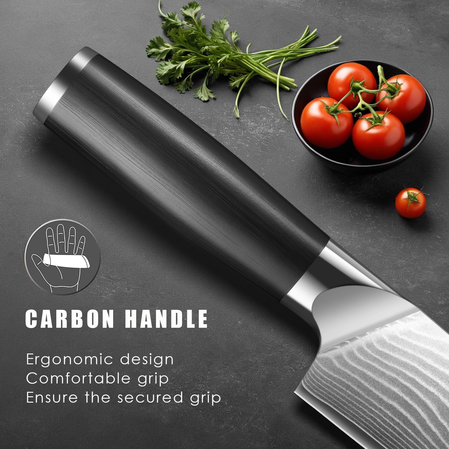 Damascus Chef Knife 8 Inch, Professional Japanese VG10 Damascus Steel Super Sharp Kitchen Knife, G10 Ergonomic Color Wooden Handle with Luxury Gift Box