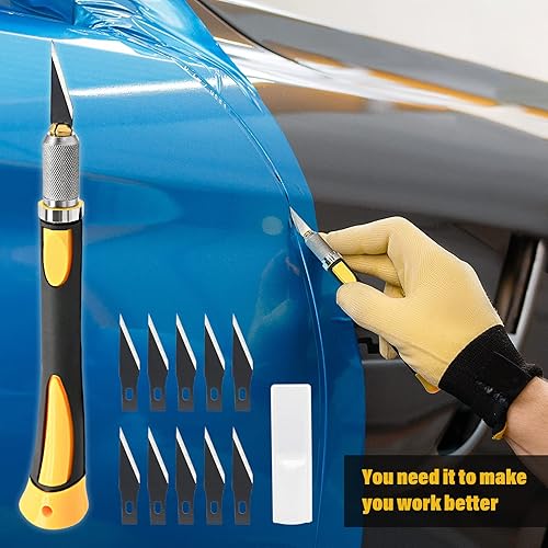 Miniatura 5 de NEWISHTOOL Juego de cuchillos de precisión para pasatiempos con 10 cuchillos de punta fina para modelado de arquitectura, corte de calabaza, álbumes