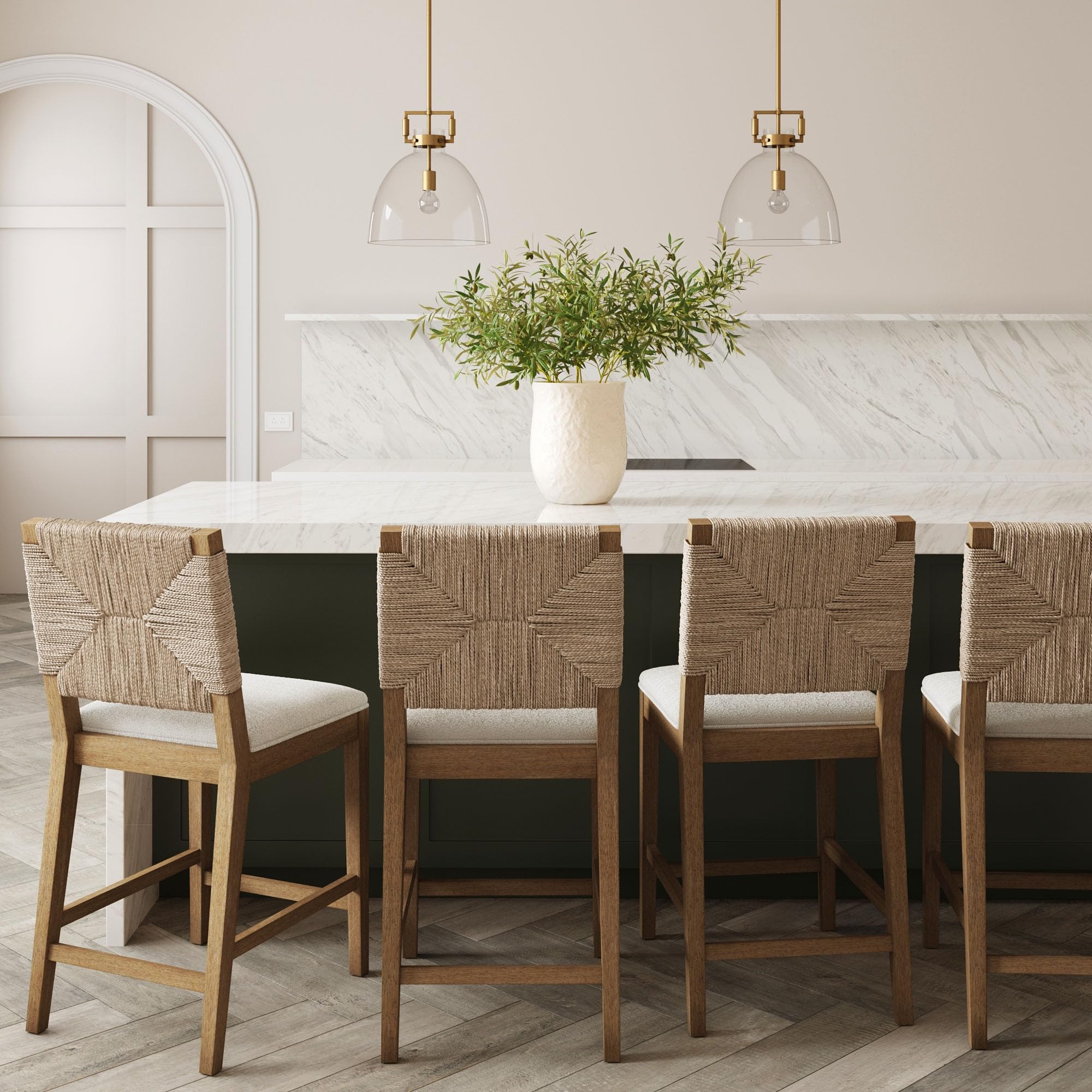 Nathan James Beacon Boucle Bar Stools