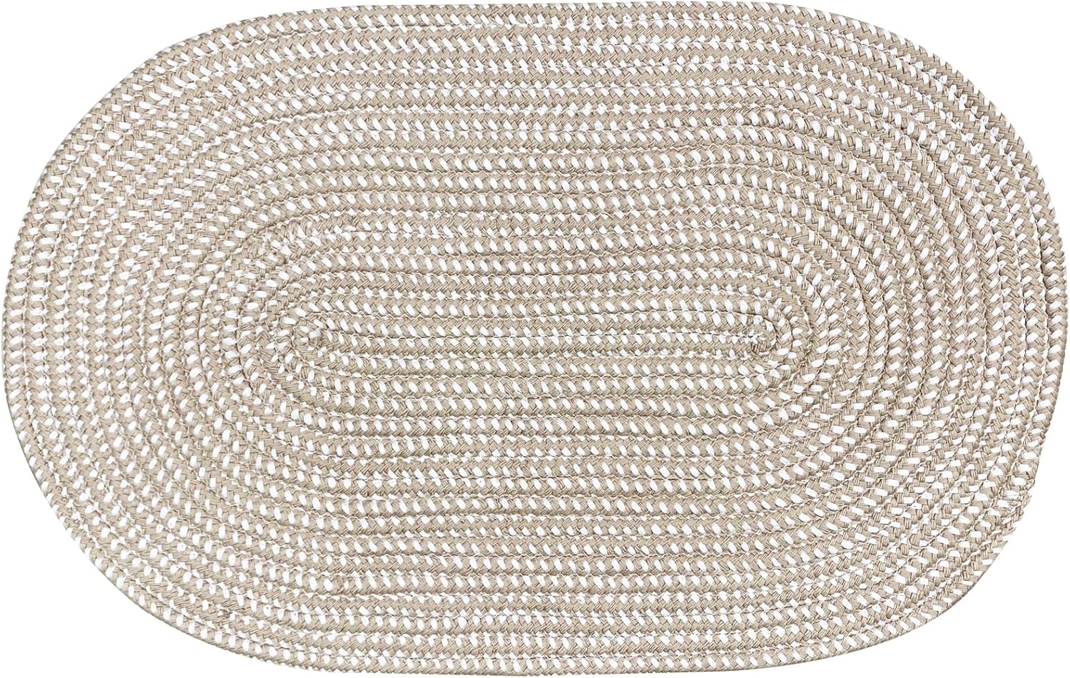 USTIDE Oval Braided Rug, Washable Hand Woven Carpet Natural Jute Cotton Area Floor Mat Soft Rope Doormats for Entryway Kitchen Bathroom Bedside Indoor Outdoor Decor (Light Camel,20’’X31.5’’)