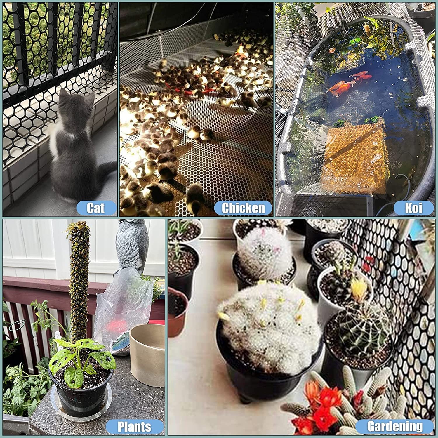 Rete per Recinzione da Giardino e Patio, Rete Metallica in plastica con Fori esagonali, Rete Nera per pollame, Gatti, Cani, Anatre, 1,6/2,6/3,2/3,9/4,9 Piedi di Larghezza