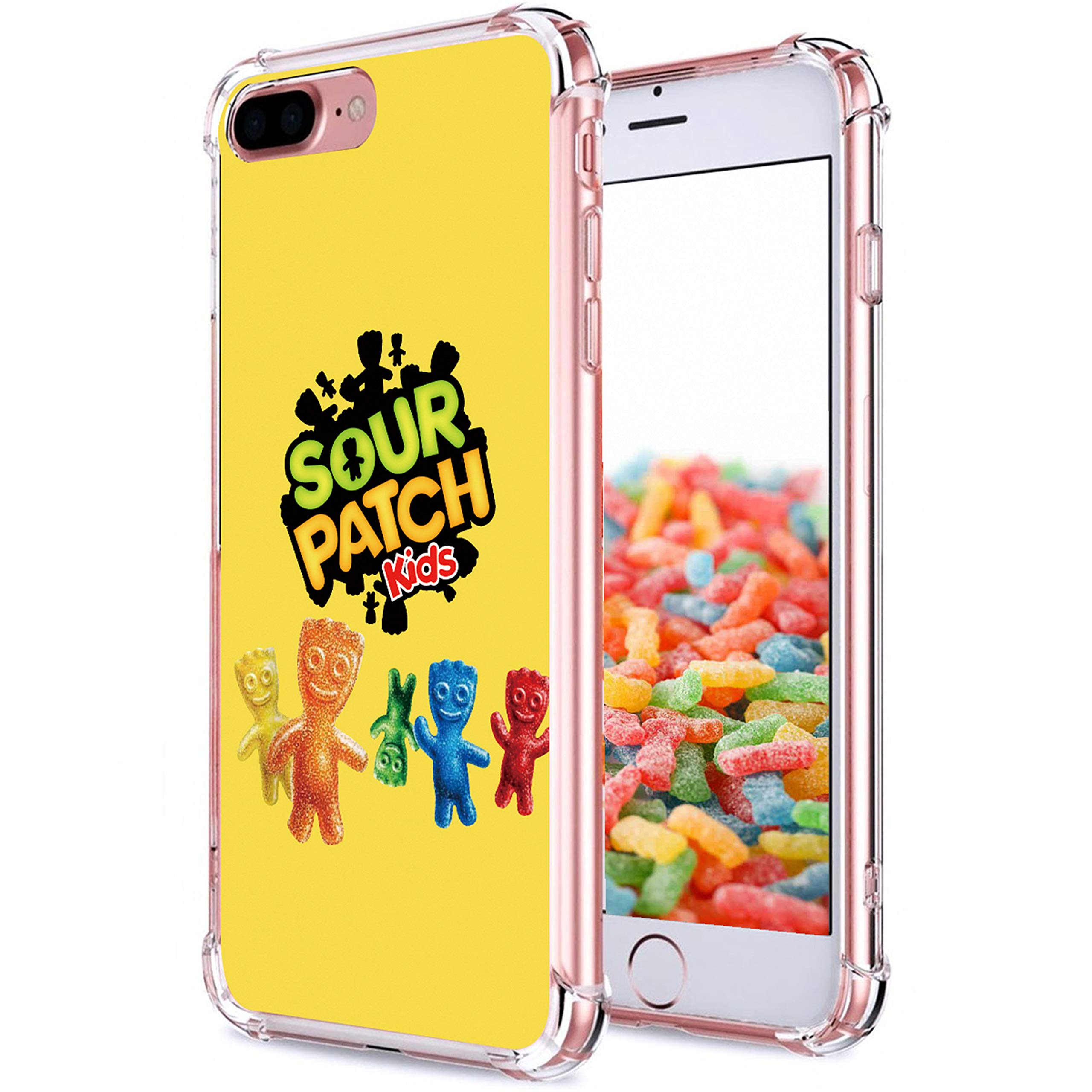 Allsky Case for iPhone 8 Plus/7 Plus 5.5", Sour Patch Cartoon Kawaii Design Soft Clear TPU Cute Fun Design Cover, Unique for Kids Girls Women Funny Cases for iPhone 8 Plus/7 Plus Candy