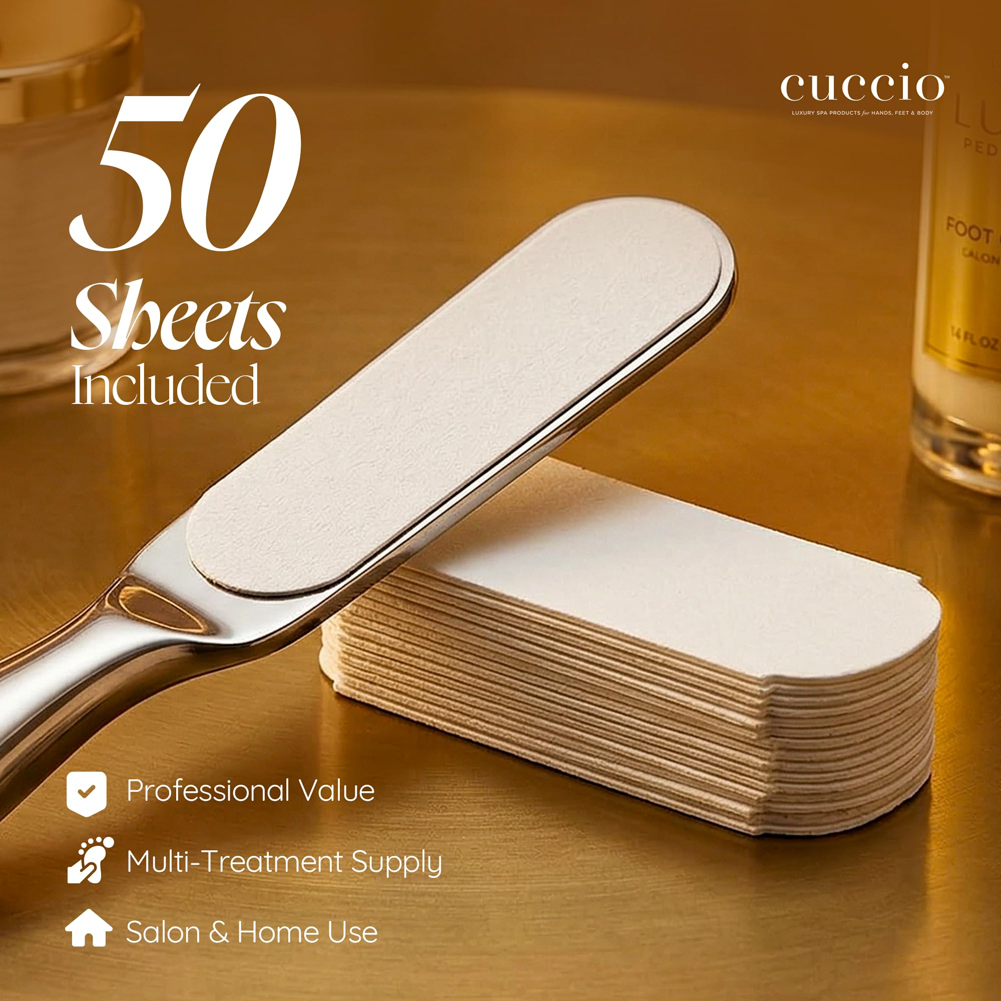 Cuccio 50 x wkład biały o ziarnistości 180 (do pilnika pedi ze stali nierdzewnej), 1 szt
