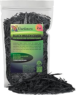 Organic Black Mulch by Gardenera - Boost Soil Health and Suppress Weeds for Thriving Plants - 2 QUARTS