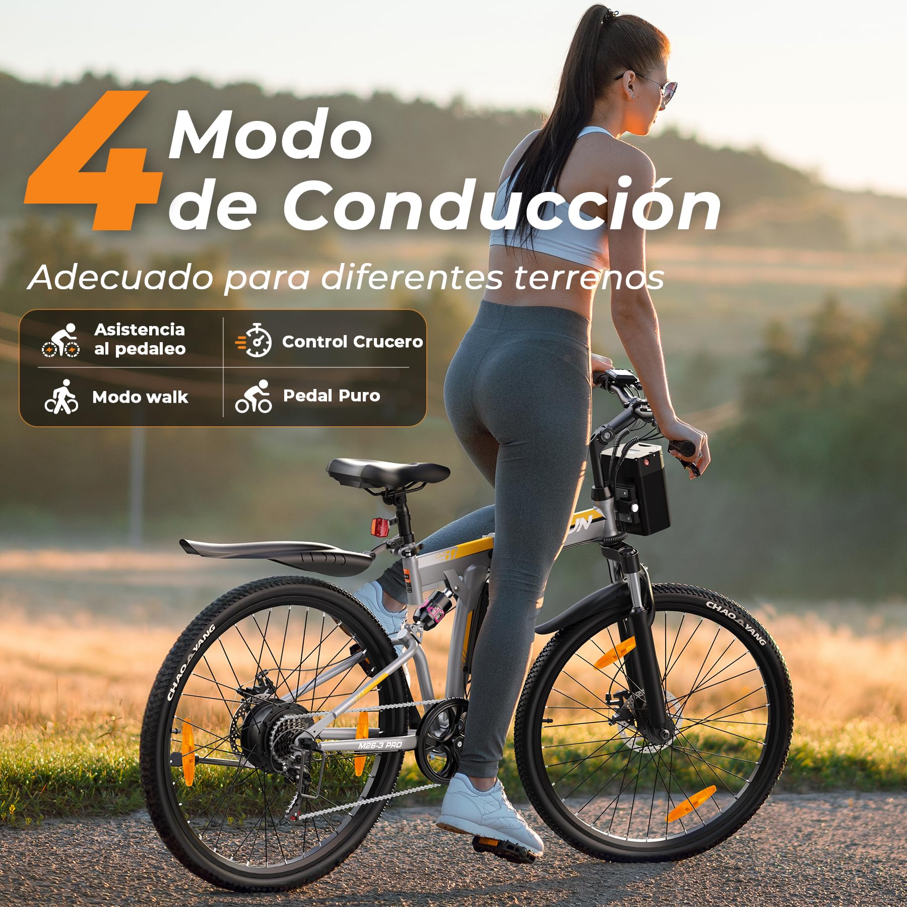 VARUN 26'' Bicicleta Electrica Plegable, 48V 374.4Wh Batería Extraíble | Motor de 250W 55Nm, 25km/h, Suspensión Total E Bike,Bici Electrica Montaña de 7 Velocidades, Apto para Ciudad/Montaña/Grava