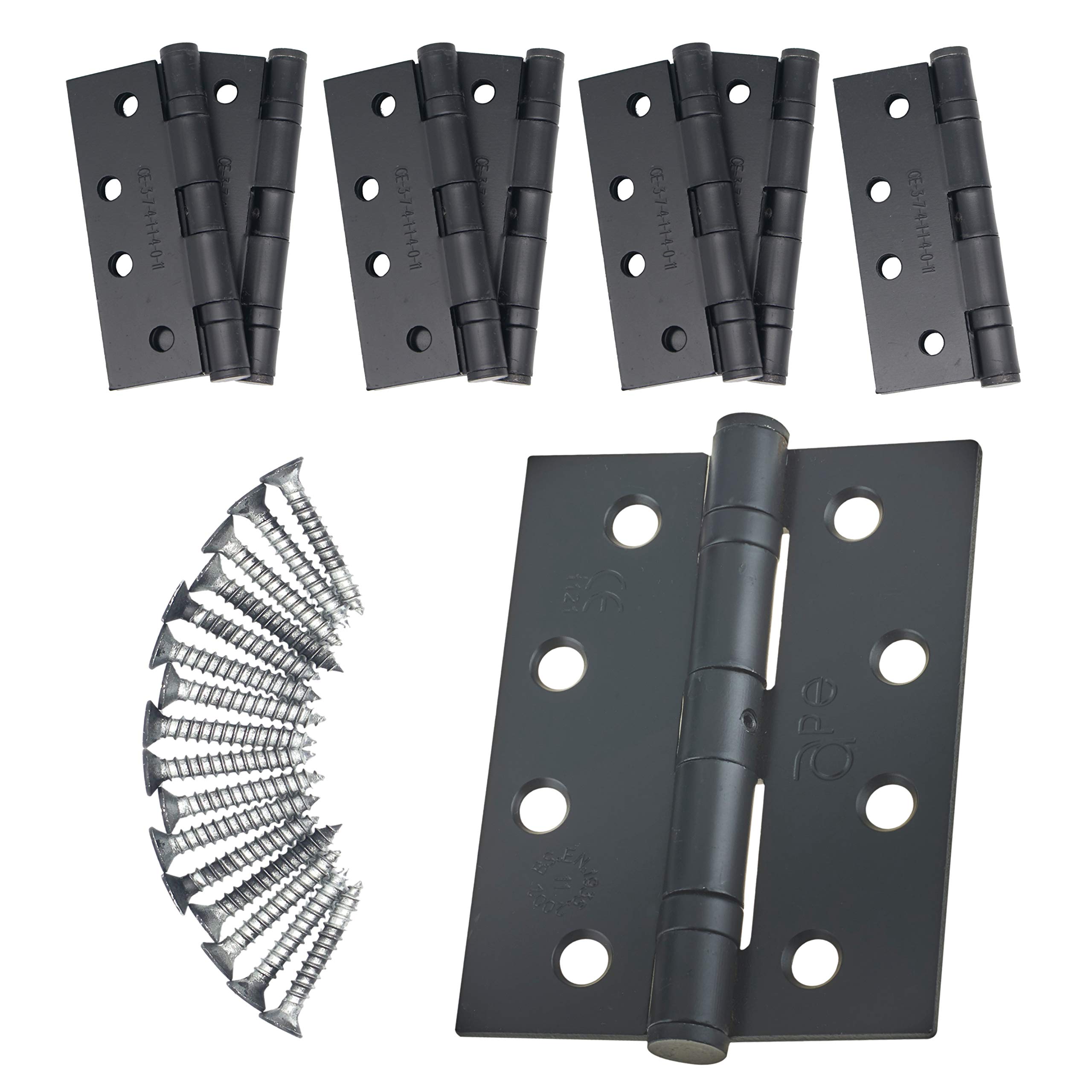 Door Hinge 4" / 102mm Black Ball Bearing Washer CE Grade 11 for Fire Door 4 Pair