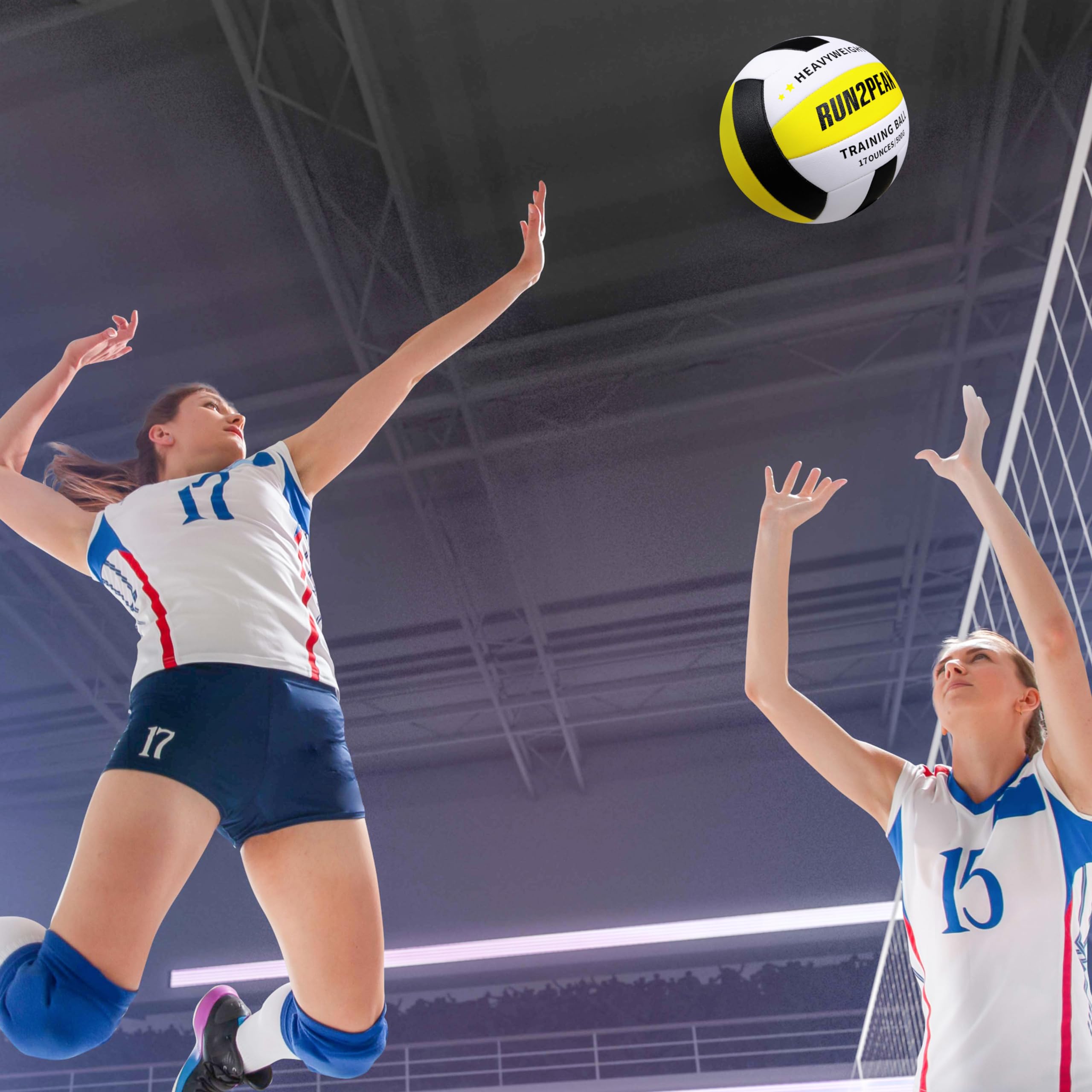 RUN2PEAK Pallavolo pesante misura ufficiale 5 PU Pratica Palloni da pallavolo per Indoor Rebounder Attrezzature Setter Pallavolo Formazione Setters Pesato Pallavolo Impostazione Trainer