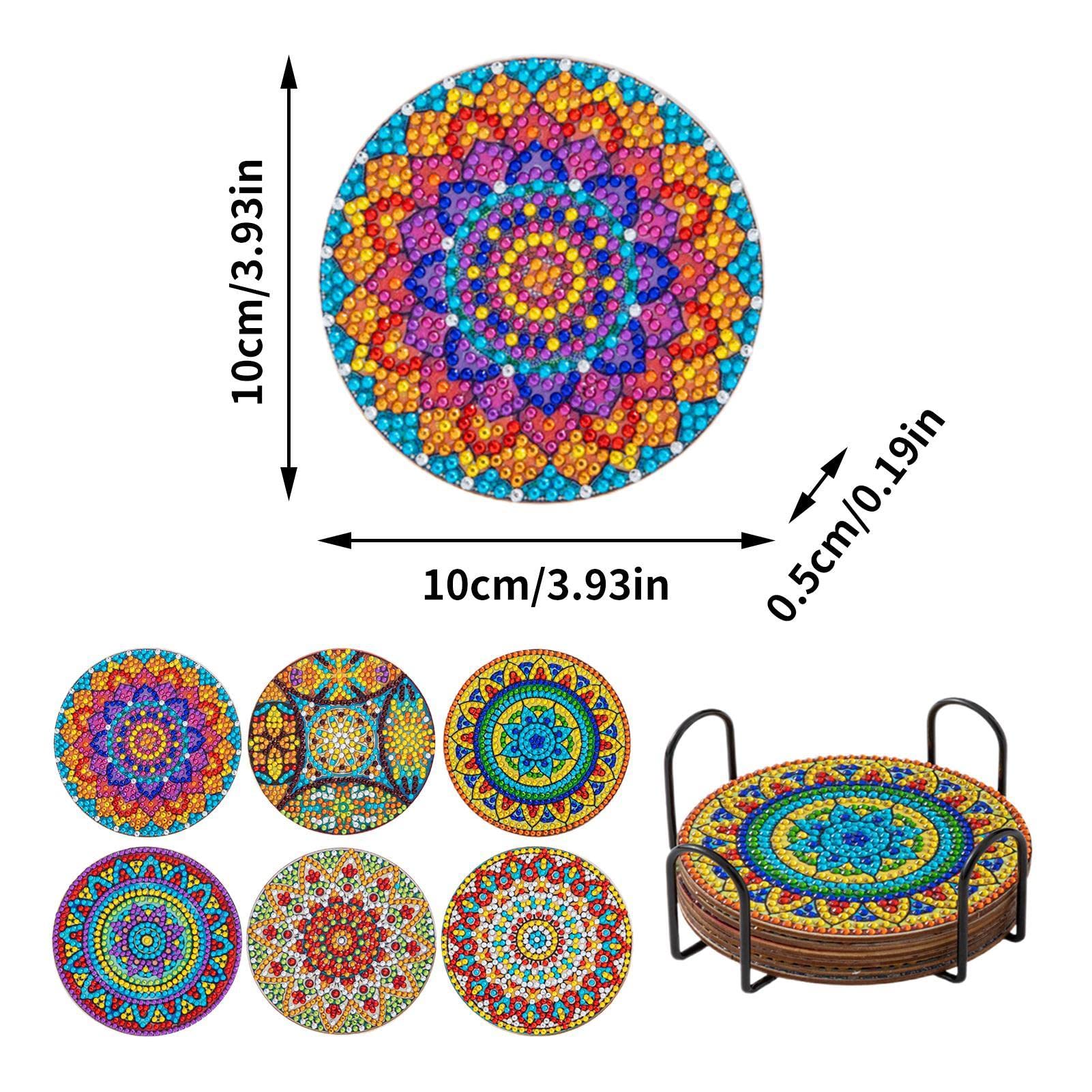 Beinkmake Kit Sottobicchieri Fai Da Te Con Diamanti - 9 Pezzi Con Tema Uccelli E Foglie - 3