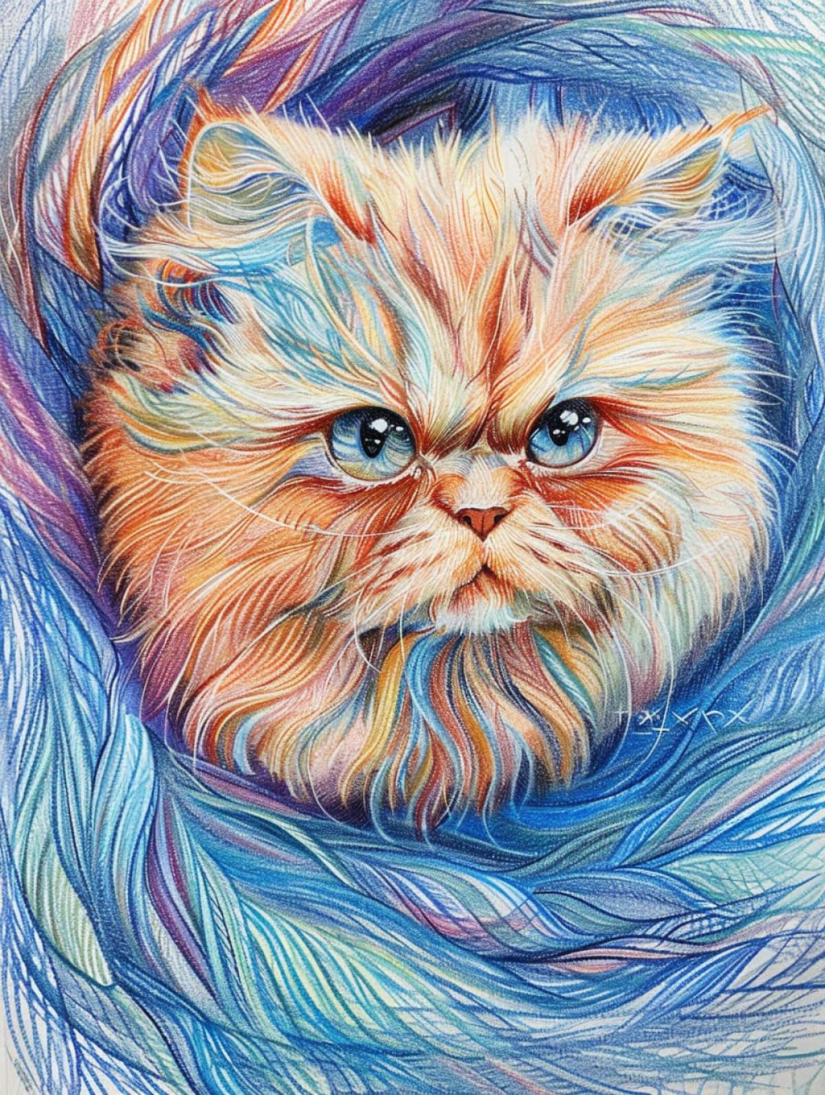 Handarbeit Set Für Erwachsene Knüpfhaken-Set Mit Katze Und Buntem Garn. Buntes DIY-Knüpfhaken-Set，Selbst Knüpfset Für Anfänger Und Erwachsene 21x29in