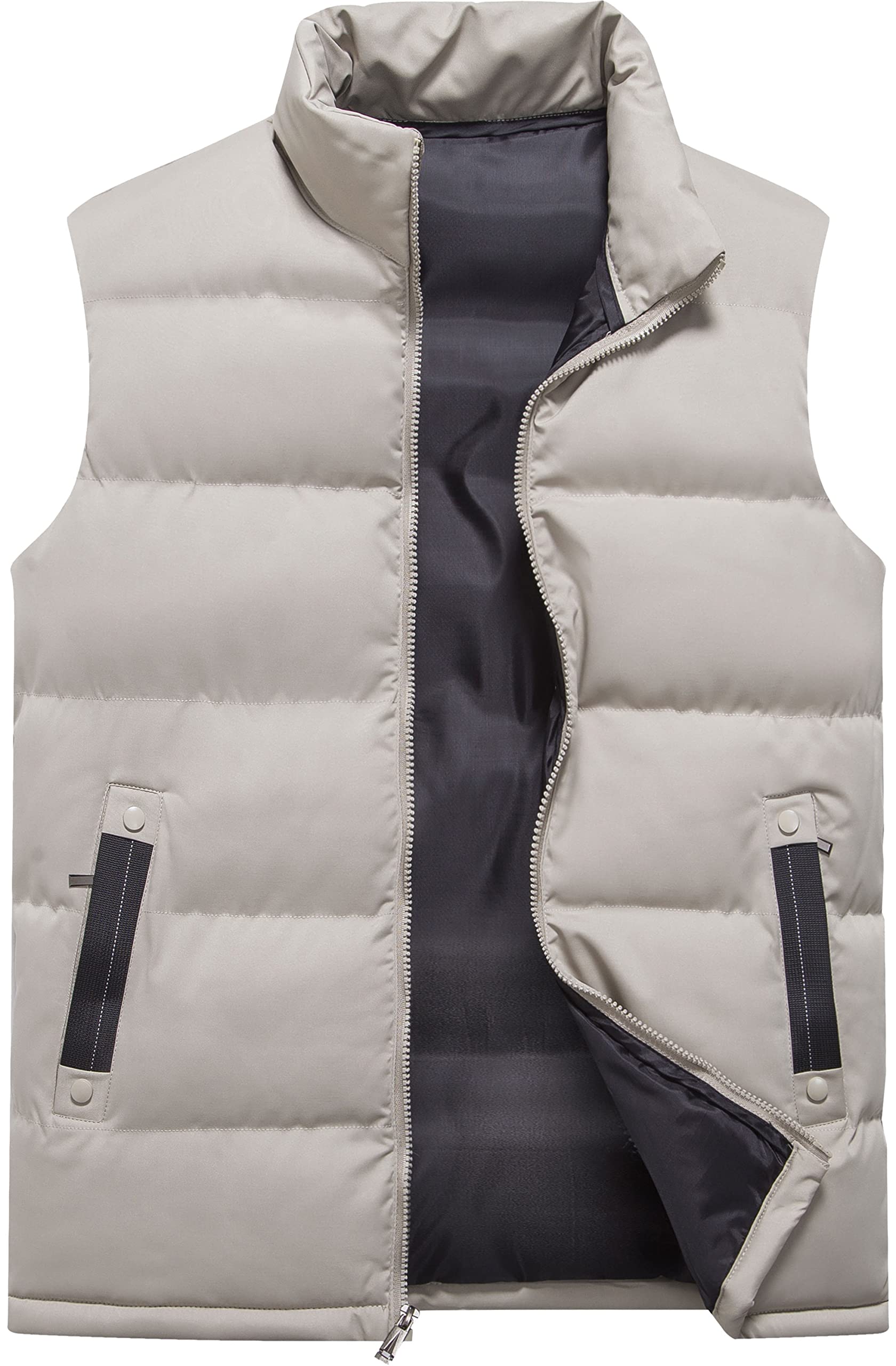 Mens Puffer Vest Quilted Outerwear Winter Warm Down Puffy Vests Lightweight Casual Padded Jacket